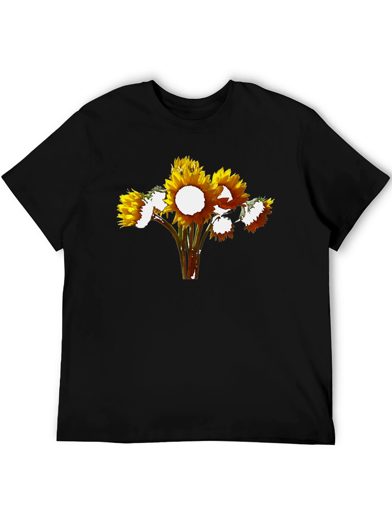 Black Sunflower Graphic Black T-Shirt view 5