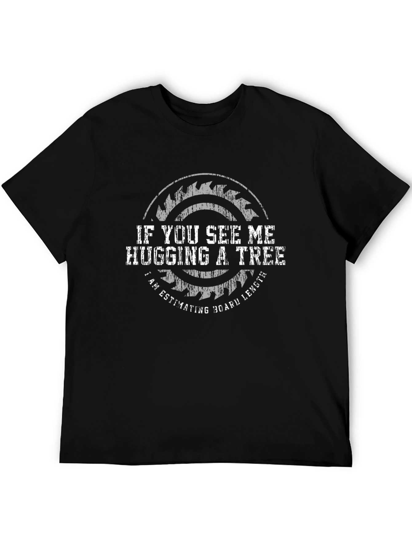 Black Hug a Tree Woodworker T-Shirt view 5