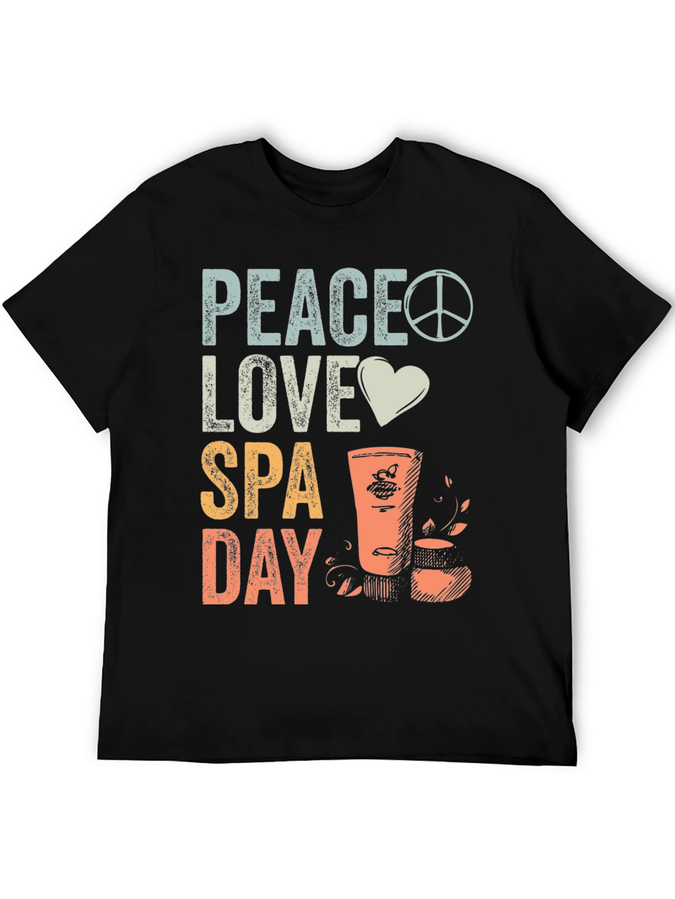 Black Peace Love Spa Day Graphic Tee view 5