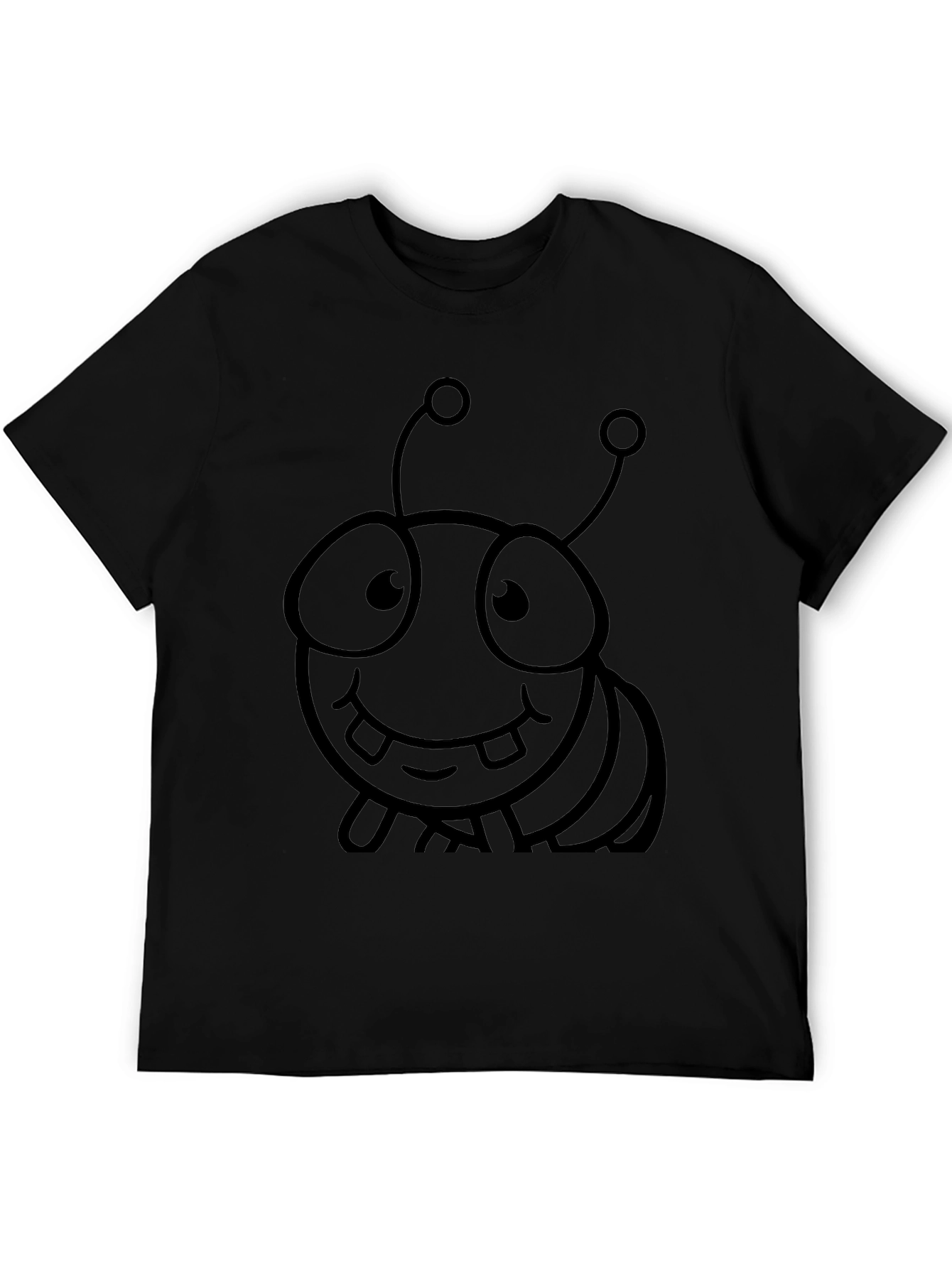 Black Cute Cartoon Bug Graphic T-Shirt view 5