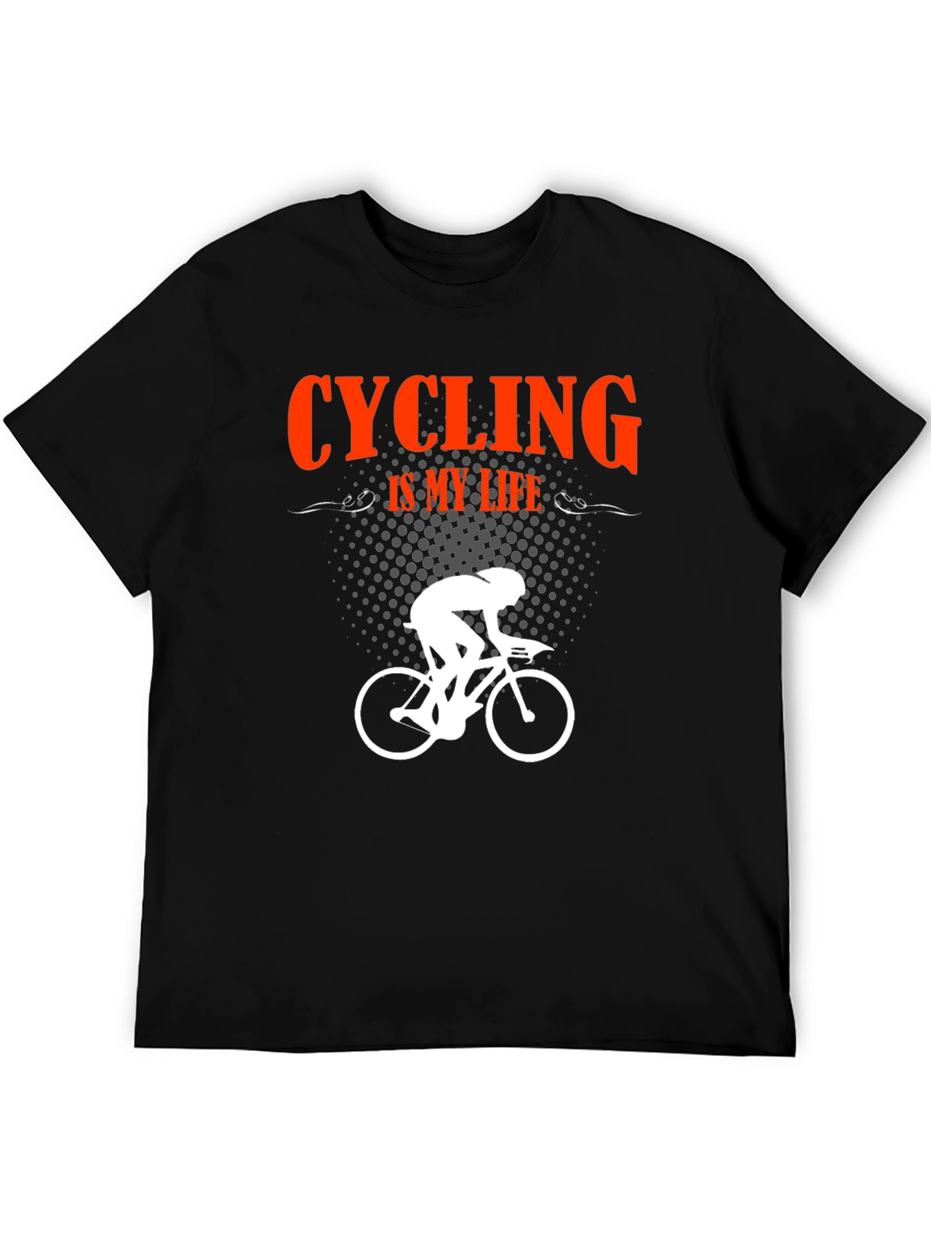 Black Cycling Is My Life Black T-Shirt view 5