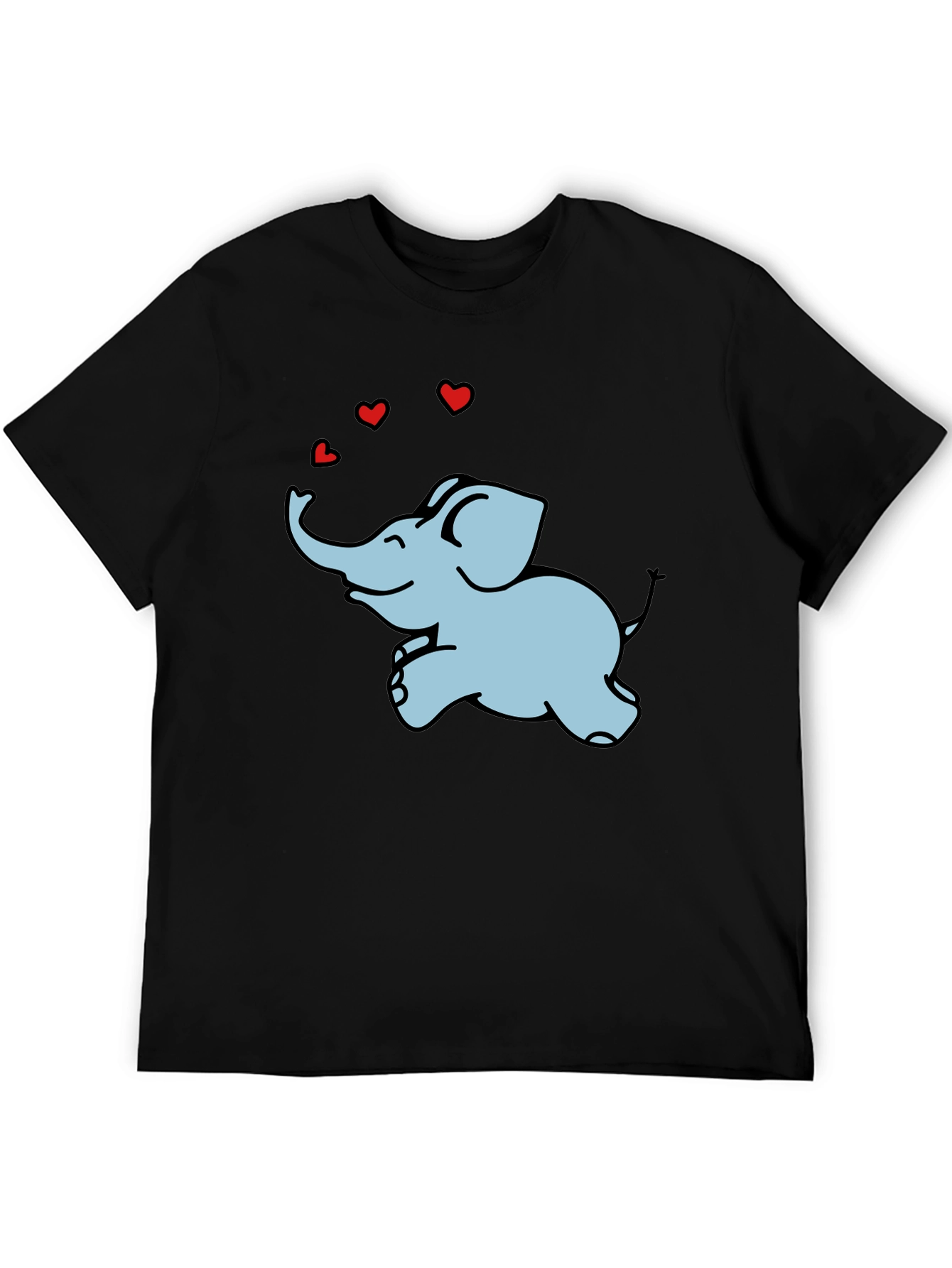 Black Elephant Love Graphic Tee - Unisex Comfort Fit view 5