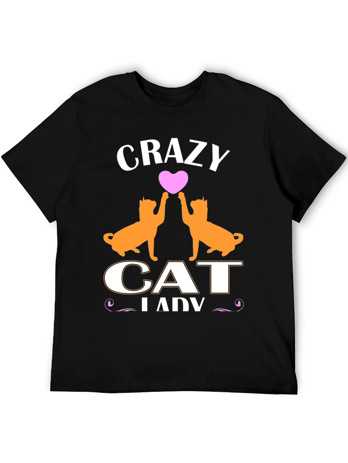 Black Crazy Cat Lady T-Shirt - Cute Cat Lover Tee view 5
