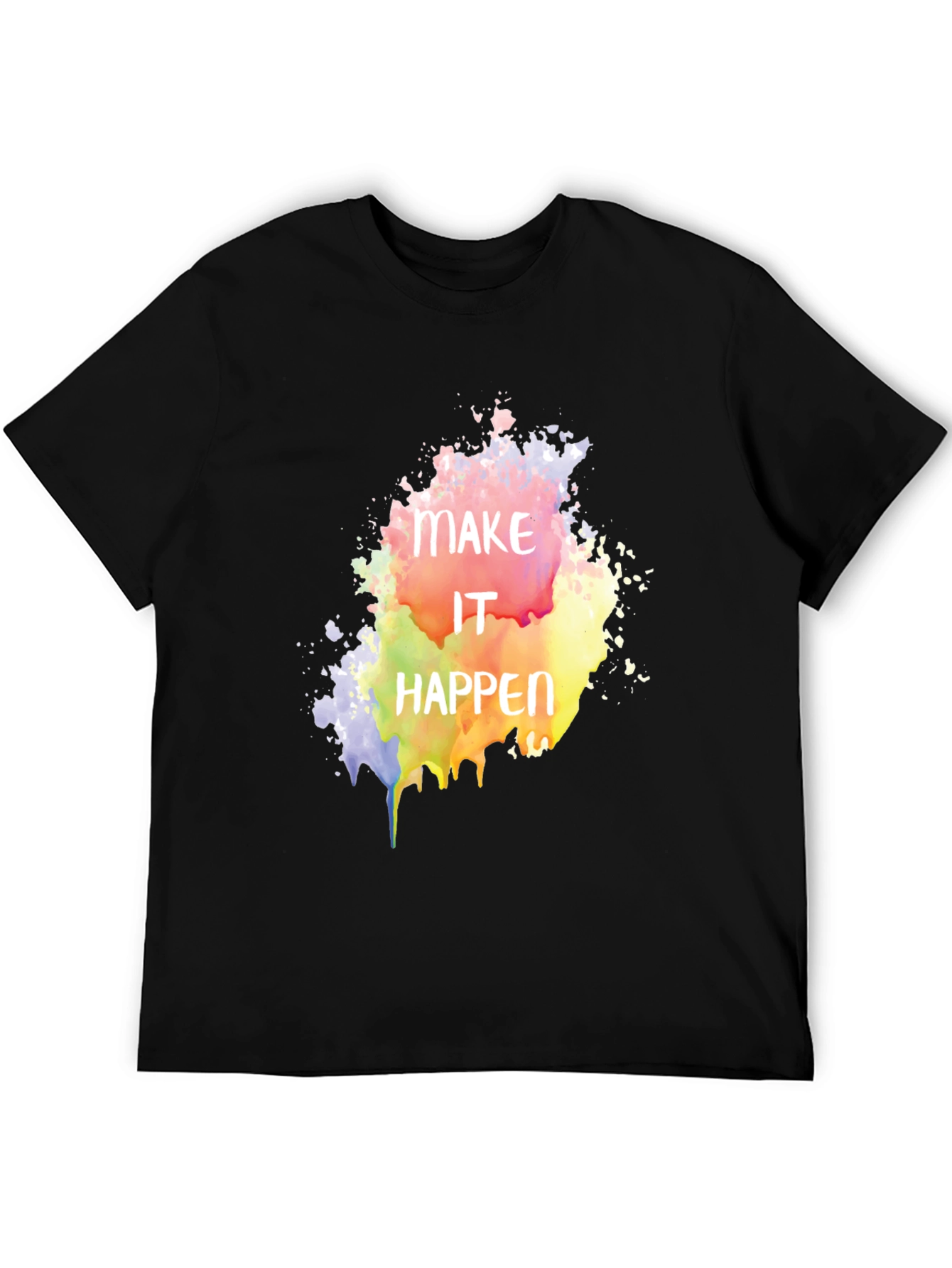 Black Make It Happen Graphic Tee - Black Cotton Blend view 5