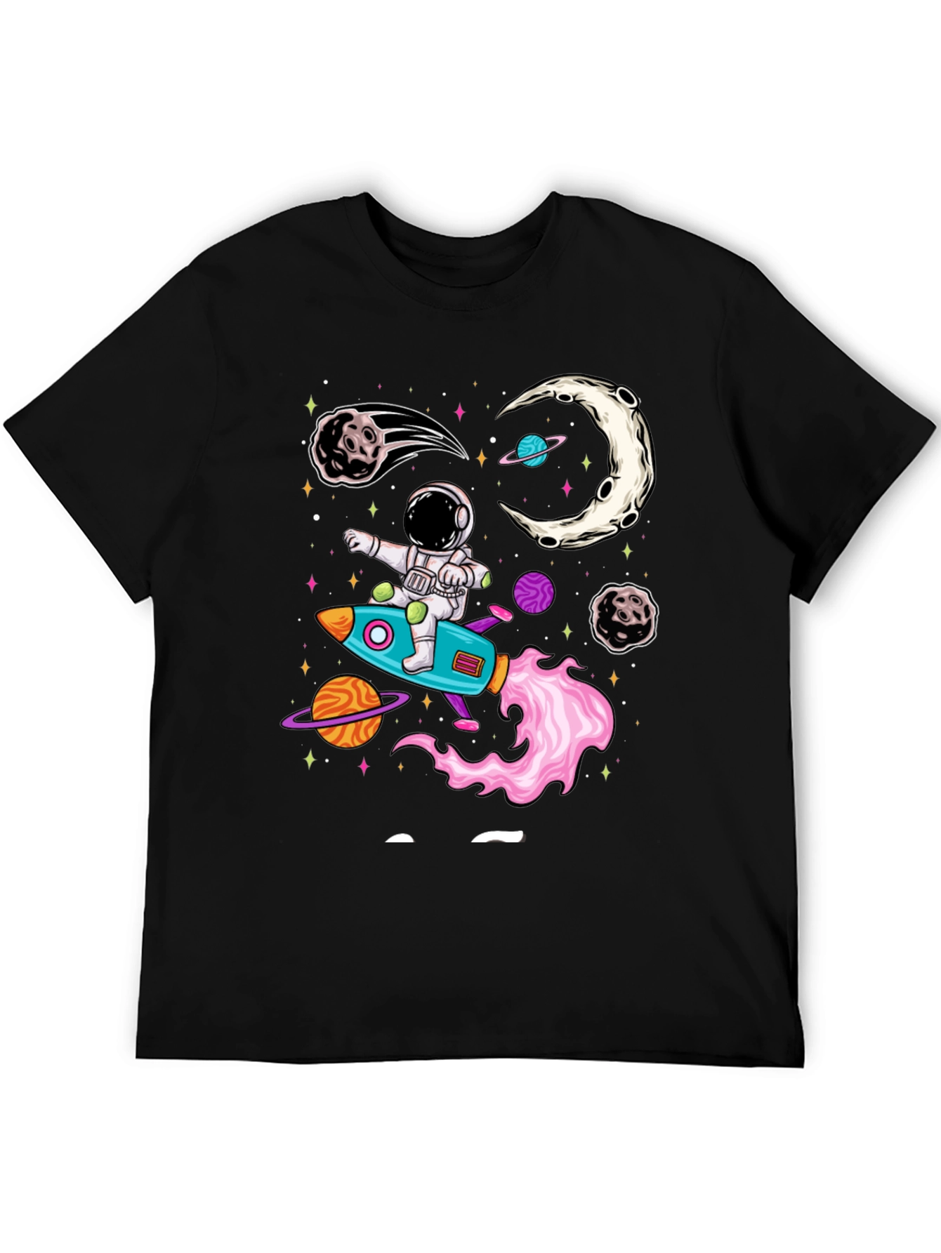 Black Astronaut Rocket Ride T-Shirt view 5