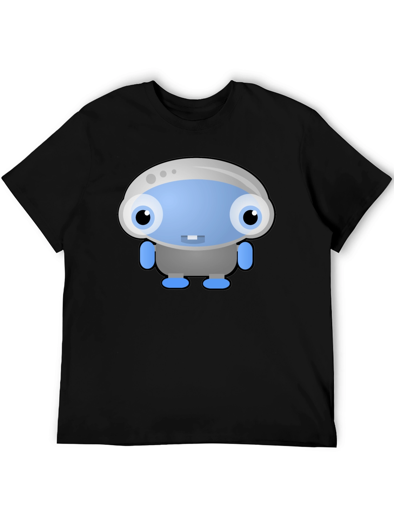 Black Fun Robot Graphic Black T-Shirt view 5