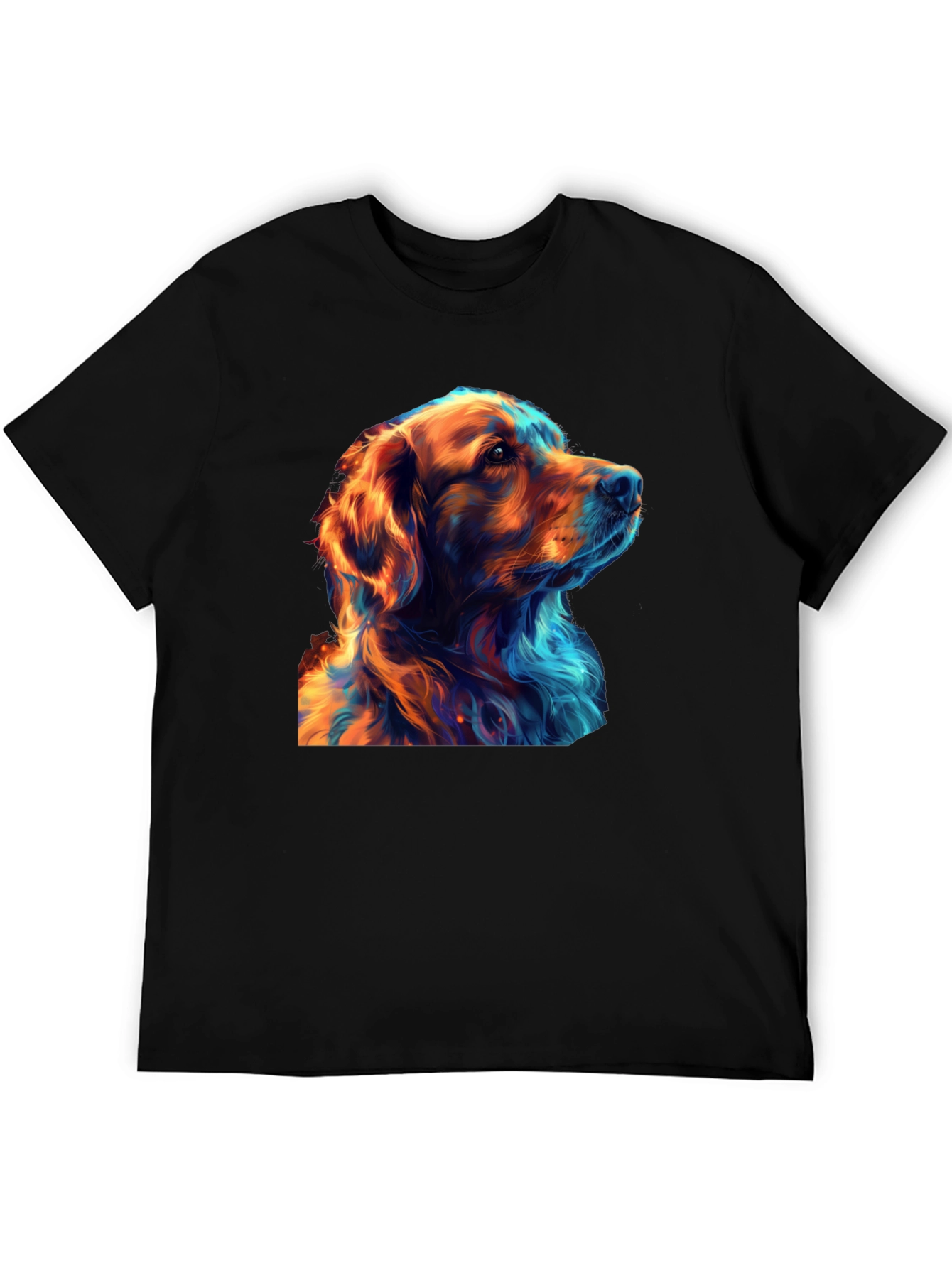Cool Dog Art Graphic Black T-Shirt - 5