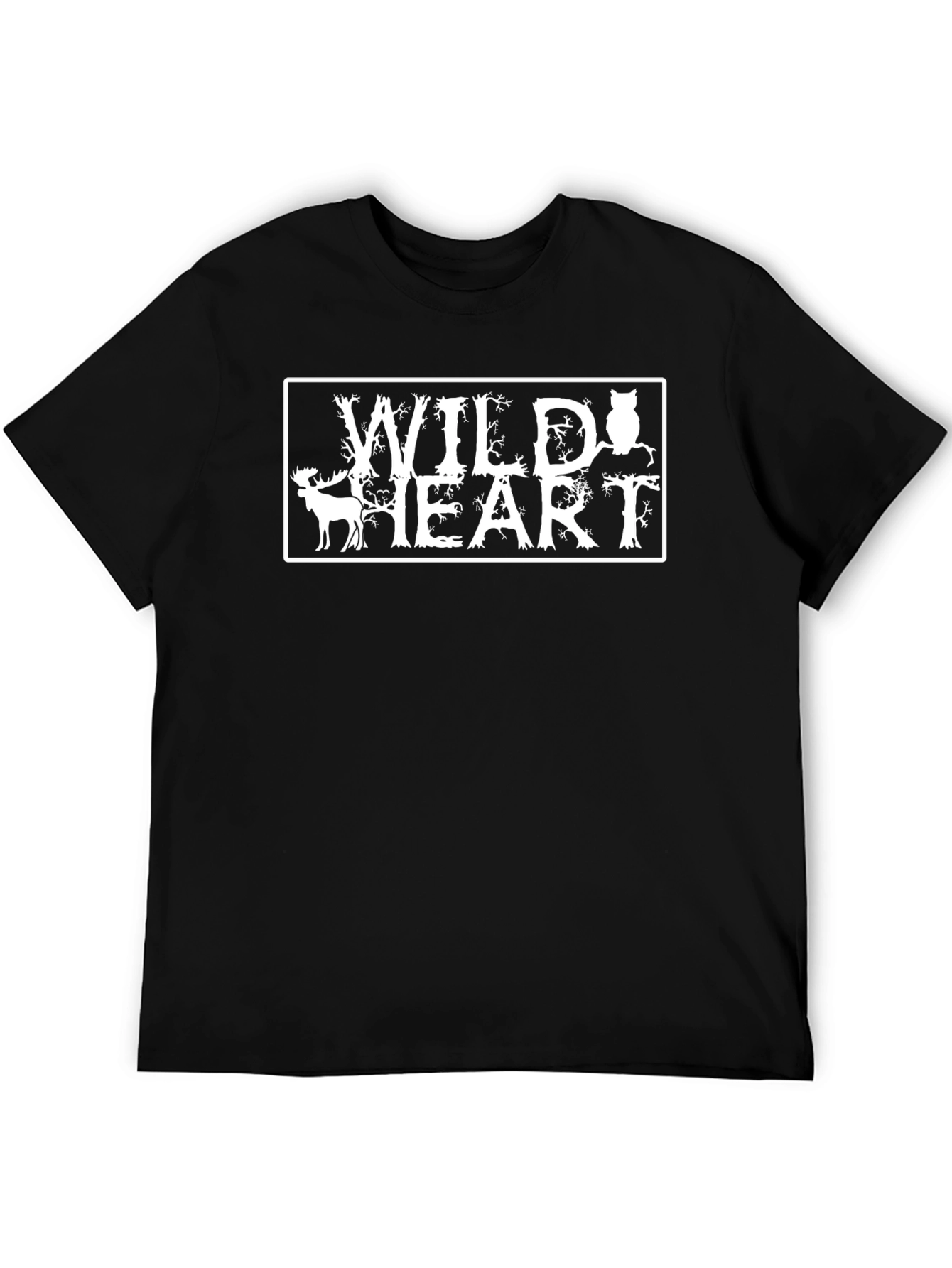 Black Wild Heart Graphic Tee - Black Cotton Blend view 5