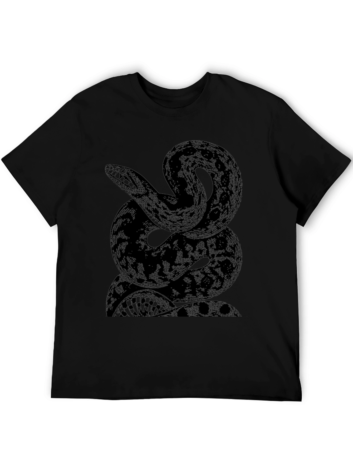 Black Snake Graphic Print Black T-Shirt view 5