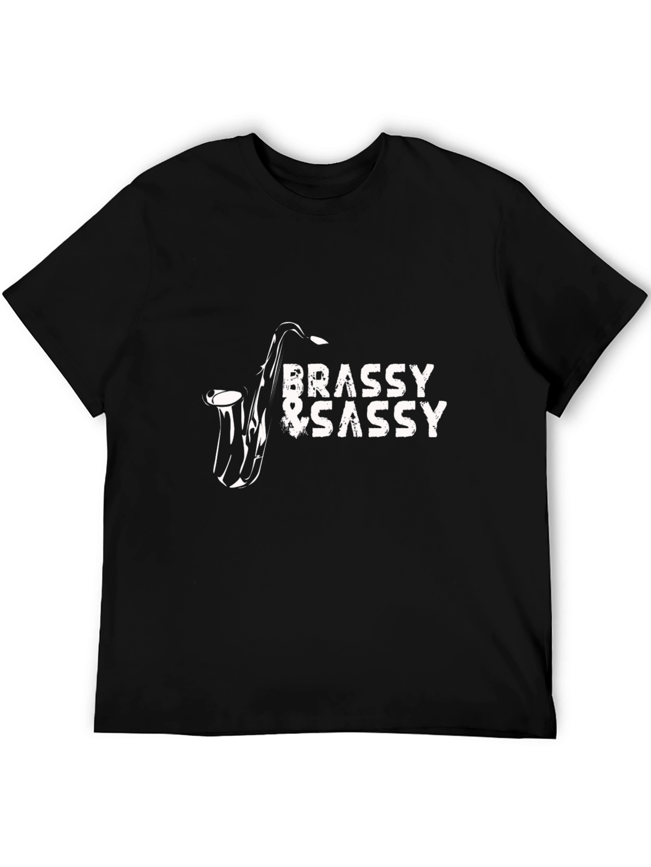Black Brassy & Sassy Saxophone Graphic T-Shirt view 5