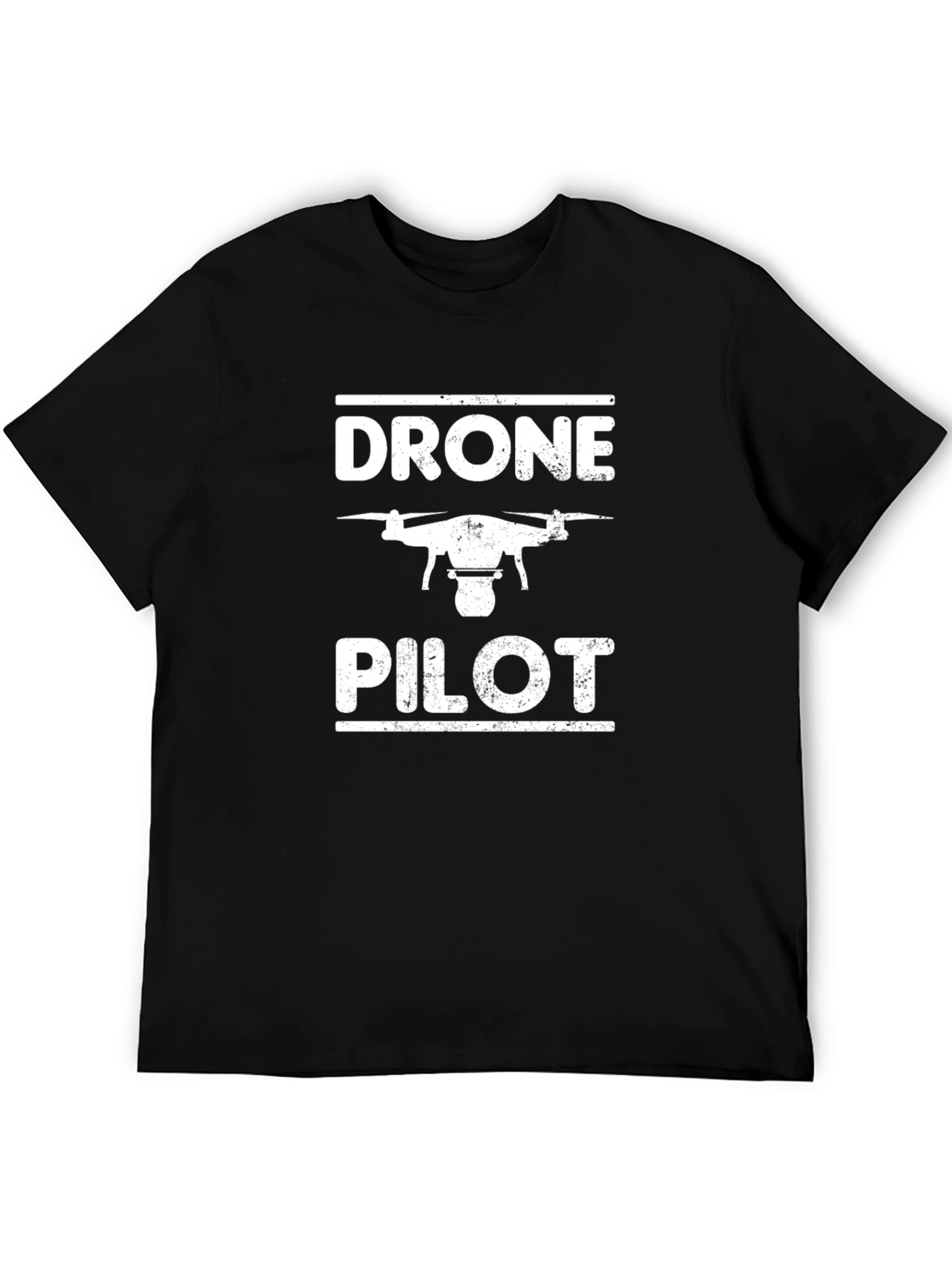 Black Drone Pilot Graphic Tee - Black Cotton T-Shirt view 5