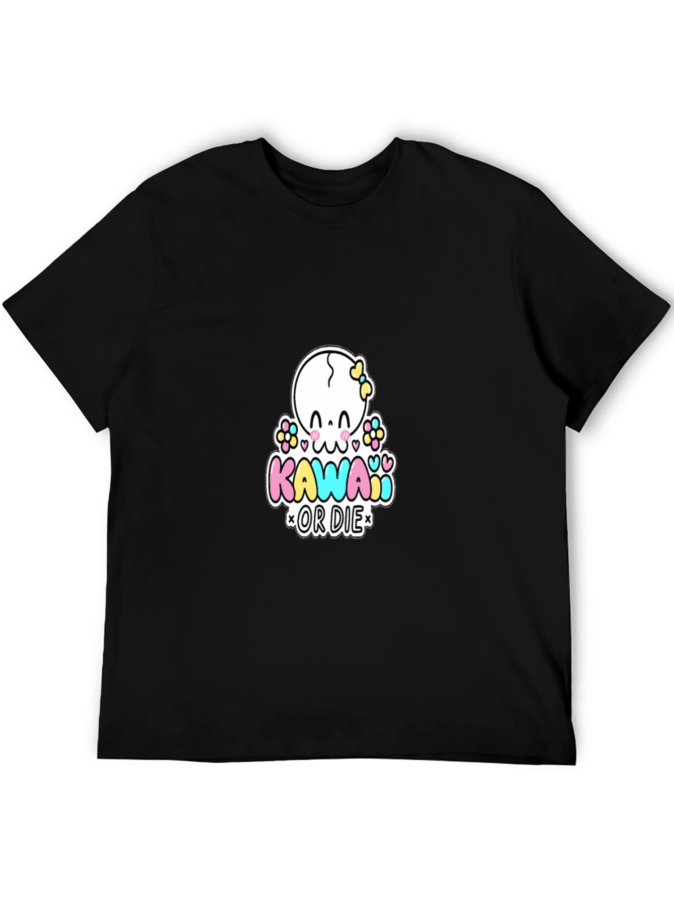 Black Kawaii or Die Graphic T-Shirt - Black Cotton Tee view 5