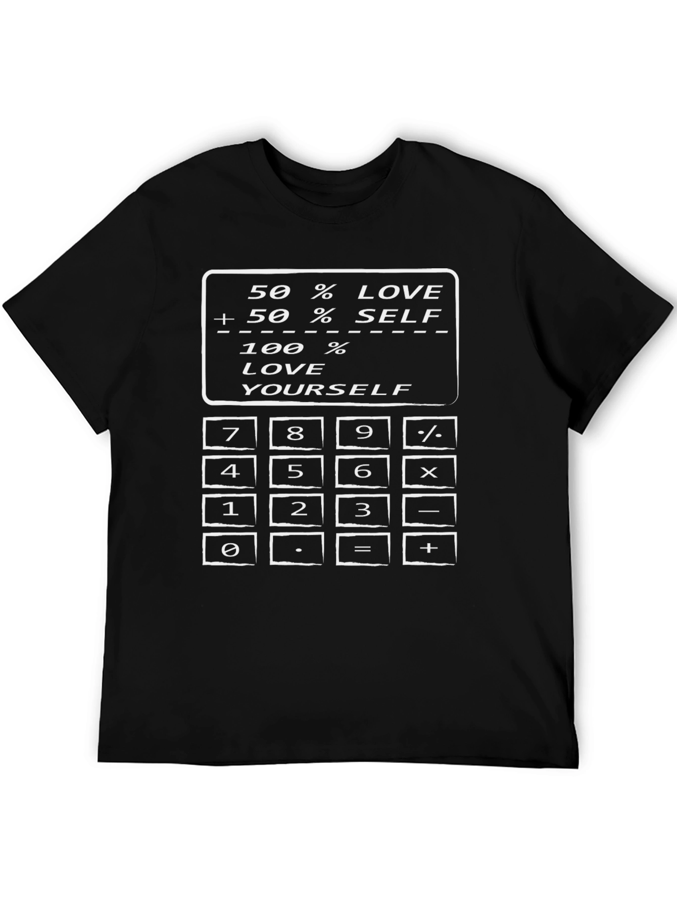 Black Love Yourself Calculator T-Shirt view 5