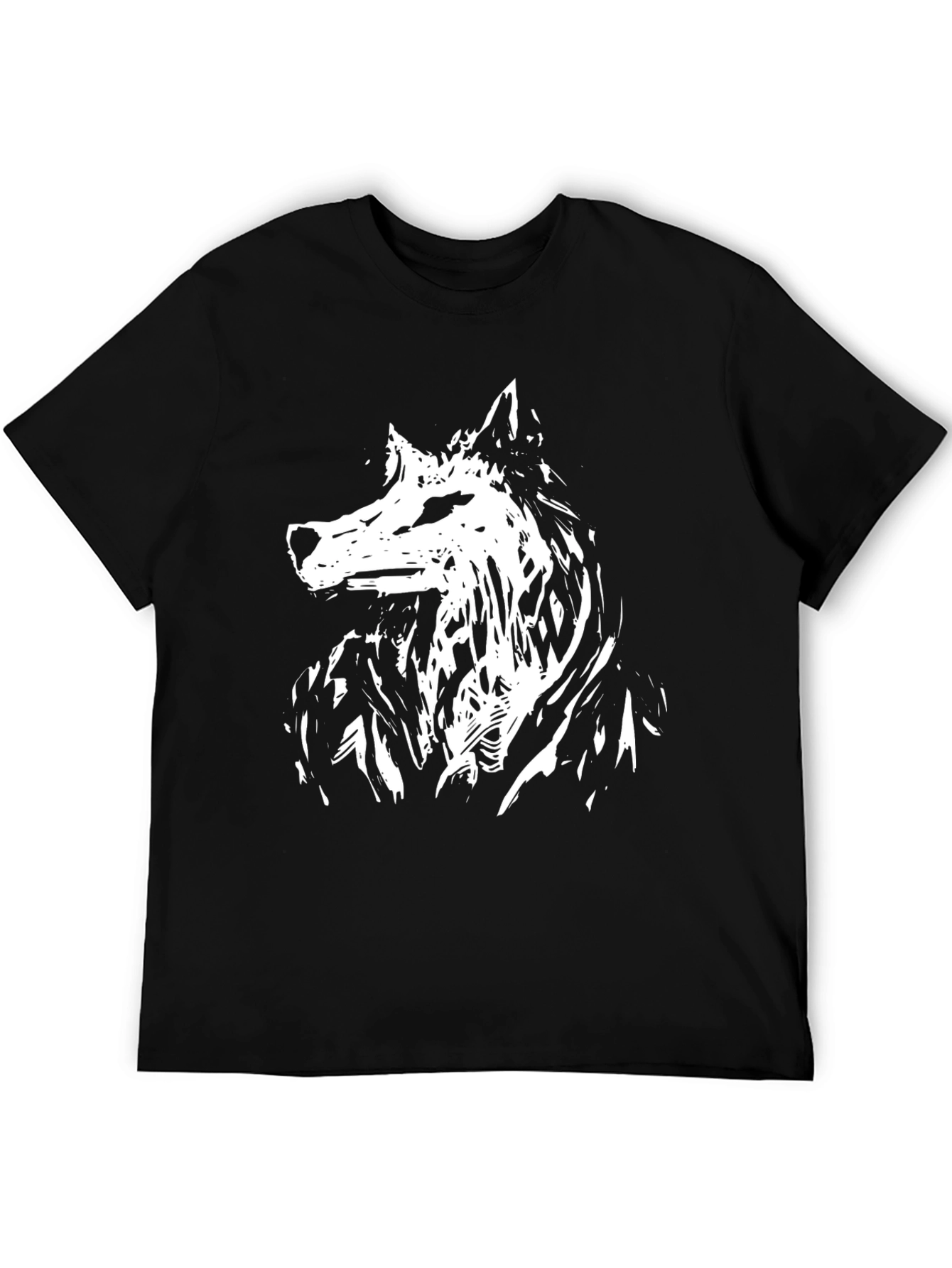 Black Black Wolf Graphic Tee - Stylish Animal Print Shirt view 5