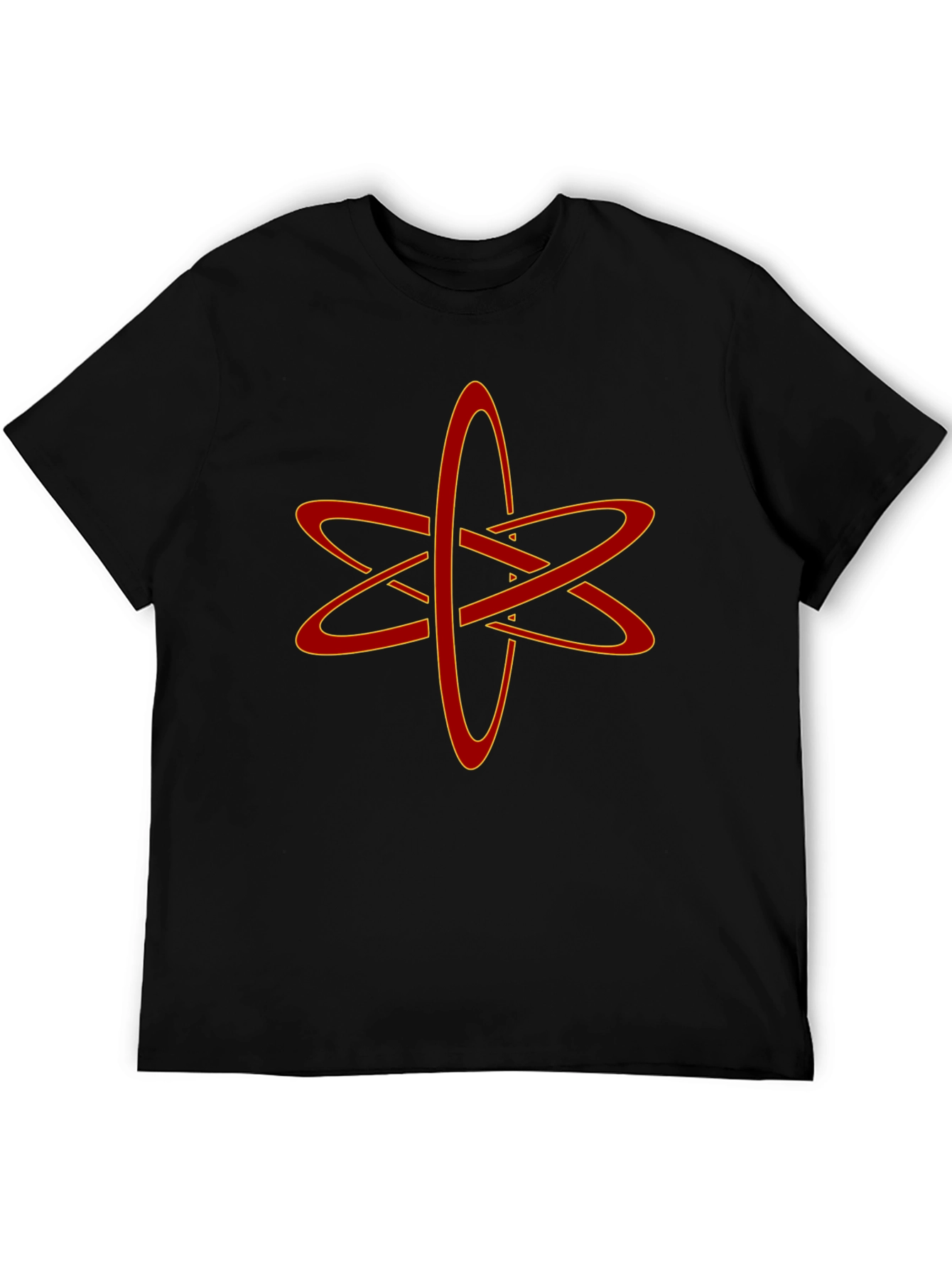 Black Atomic Symbol Graphic Tee - Black Cotton Blend T-Shirt view 5