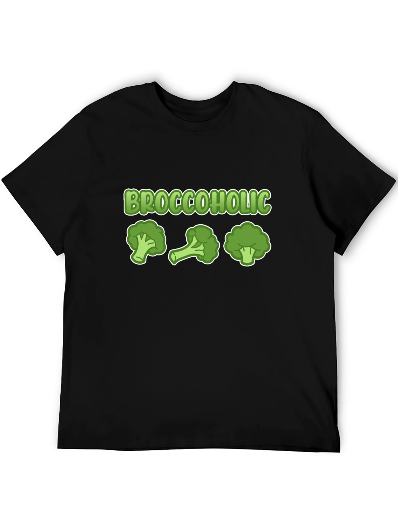 Black Broccoholic Funny Broccoli Lover T-Shirt view 5
