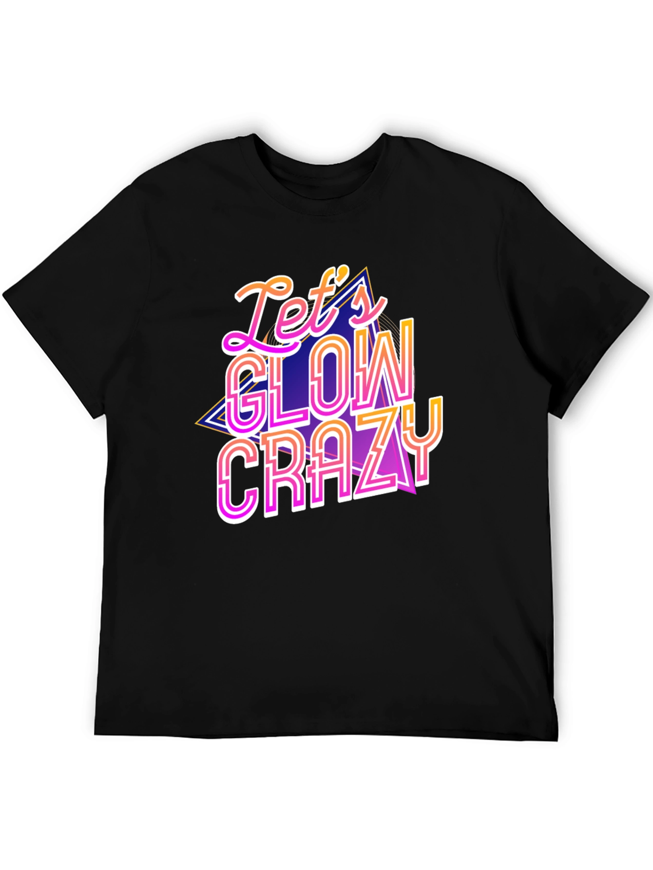 Black Let's Glow Crazy Graphic Tee - Party Shirt view 5