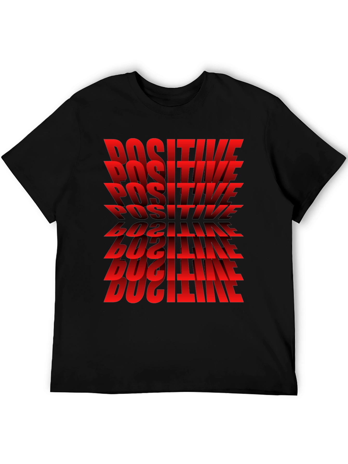 Black Positive Graphic T-Shirt - Bold Red Text Design view 5