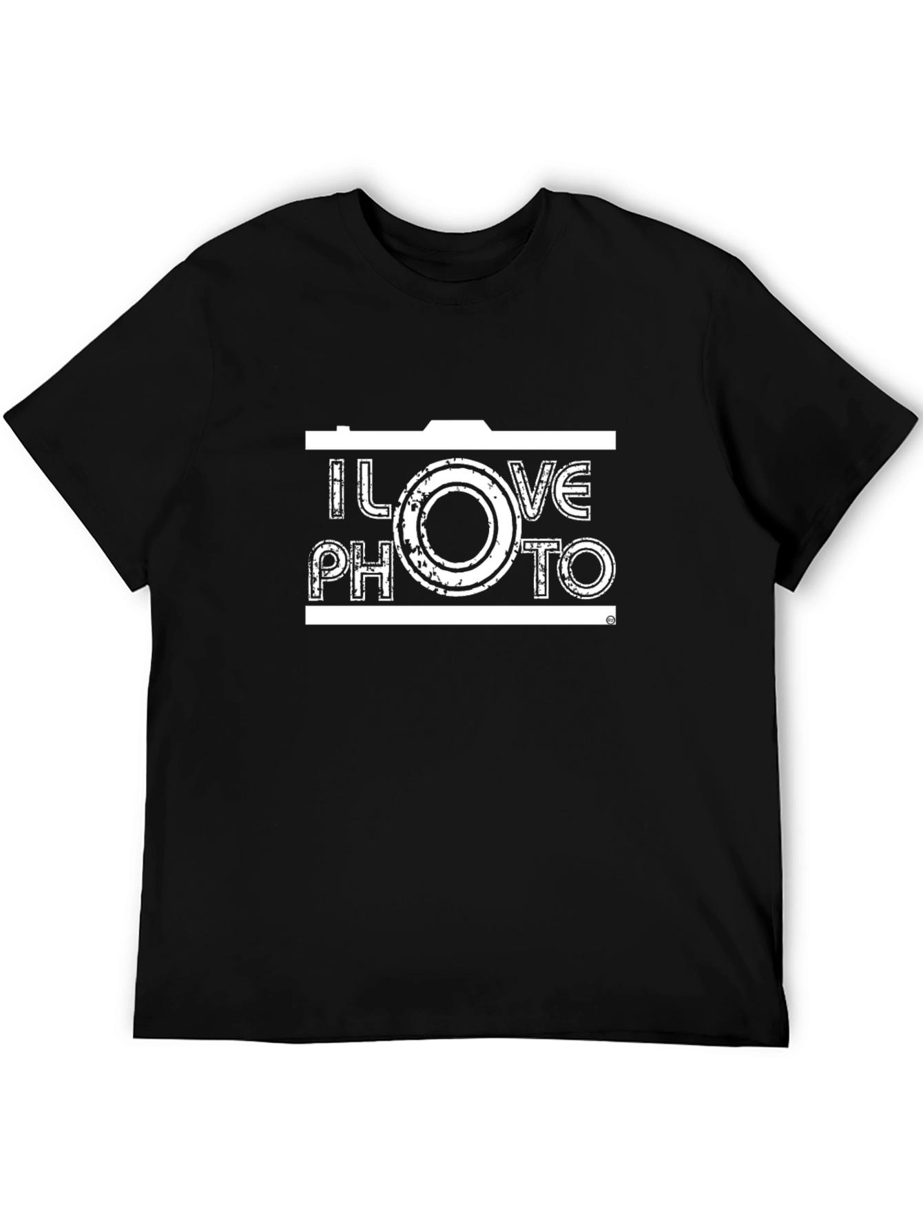 Black I Love Photo Camera Graphic T-Shirt view 5
