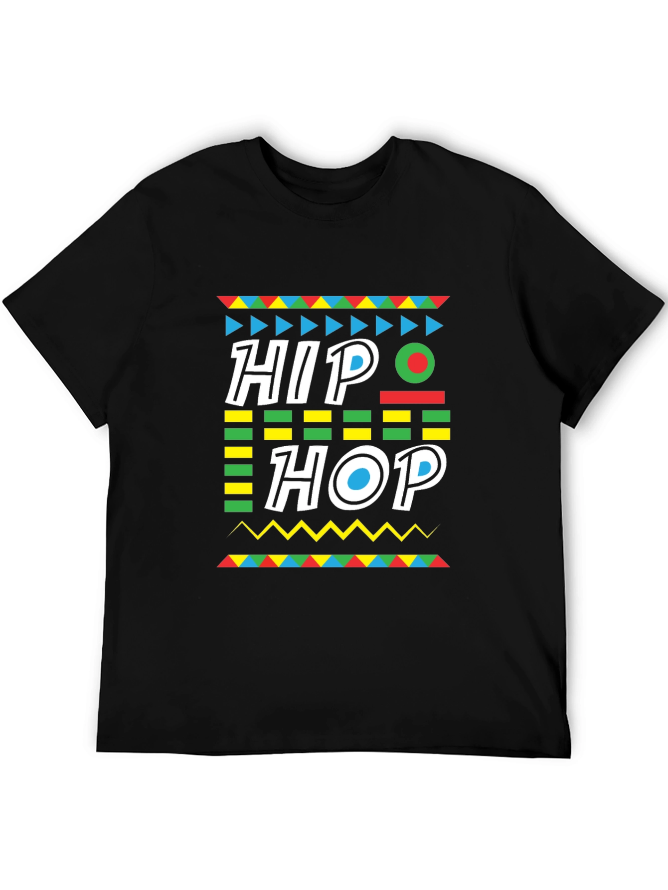 Black Hip Hop Graphic Print Black T-Shirt view 5