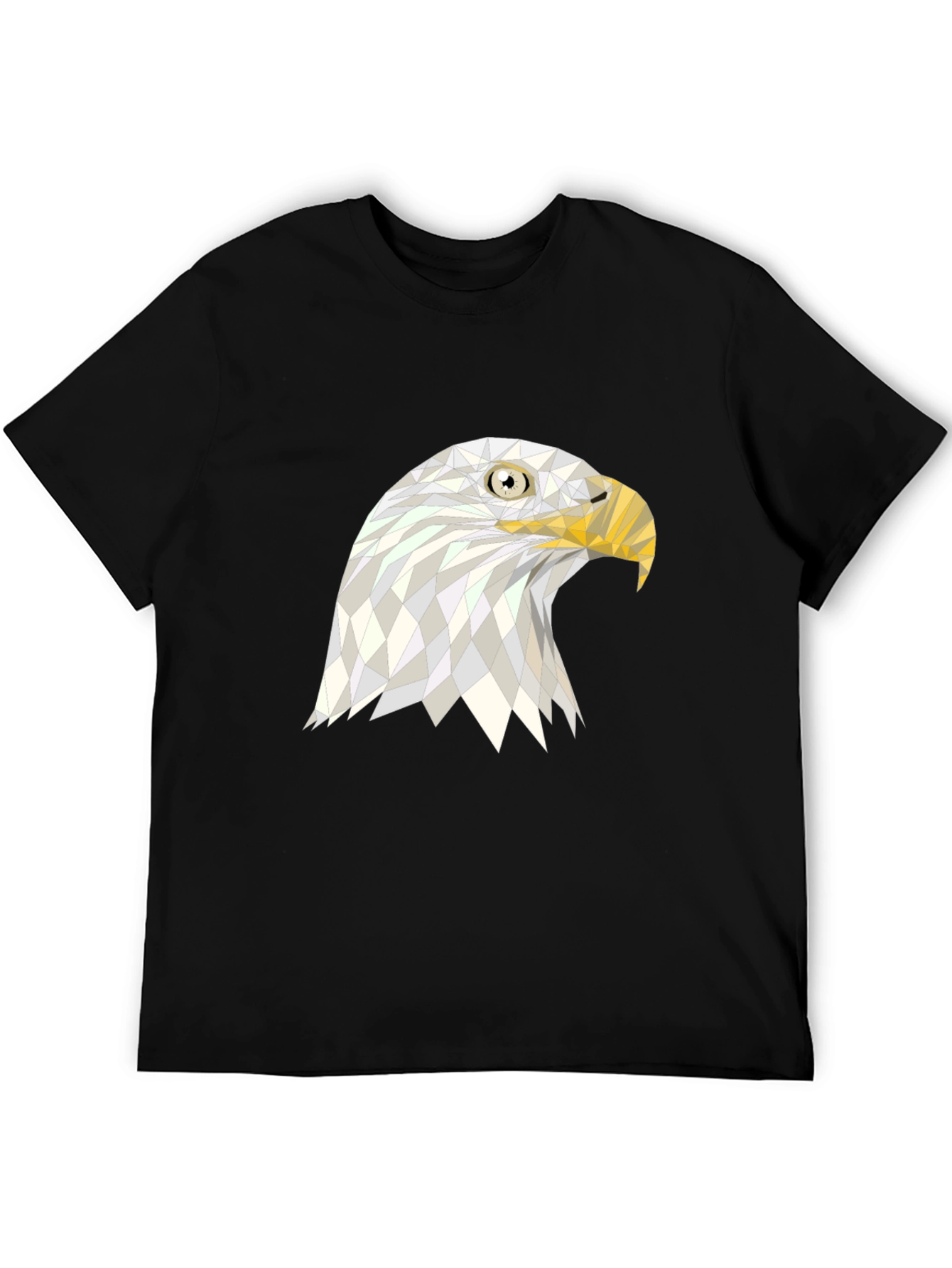 Black Geometric Eagle Graphic Black T-Shirt view 5