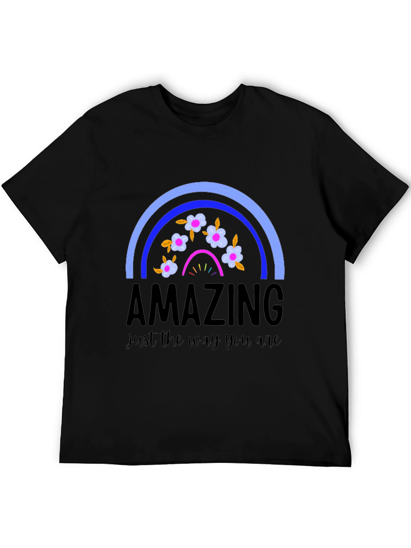 Black Amazing Rainbow Graphic T-Shirt view 5