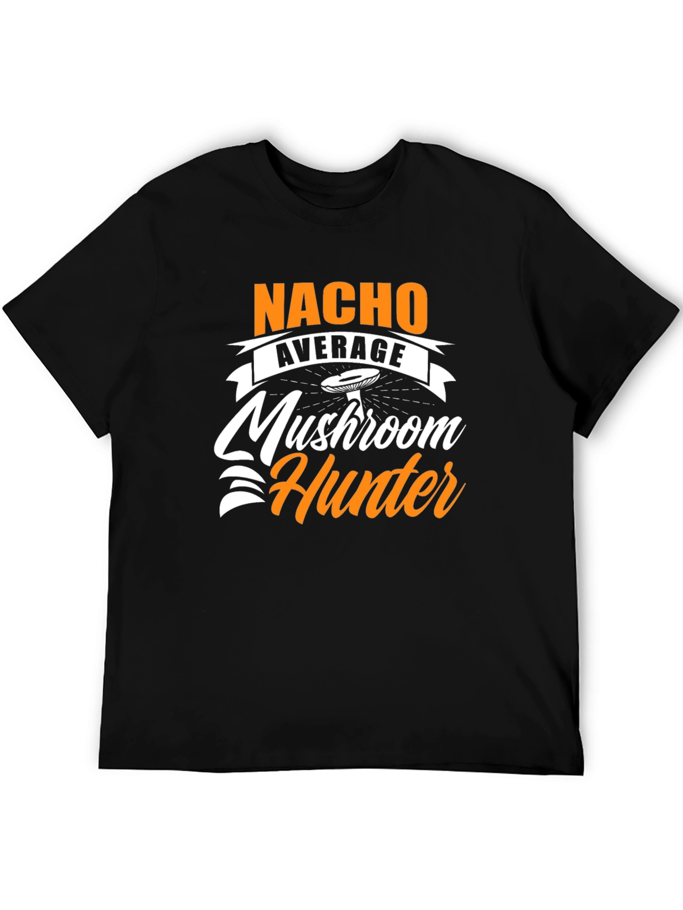 Black Nacho Average Mushroom Hunter Black T-Shirt view 5