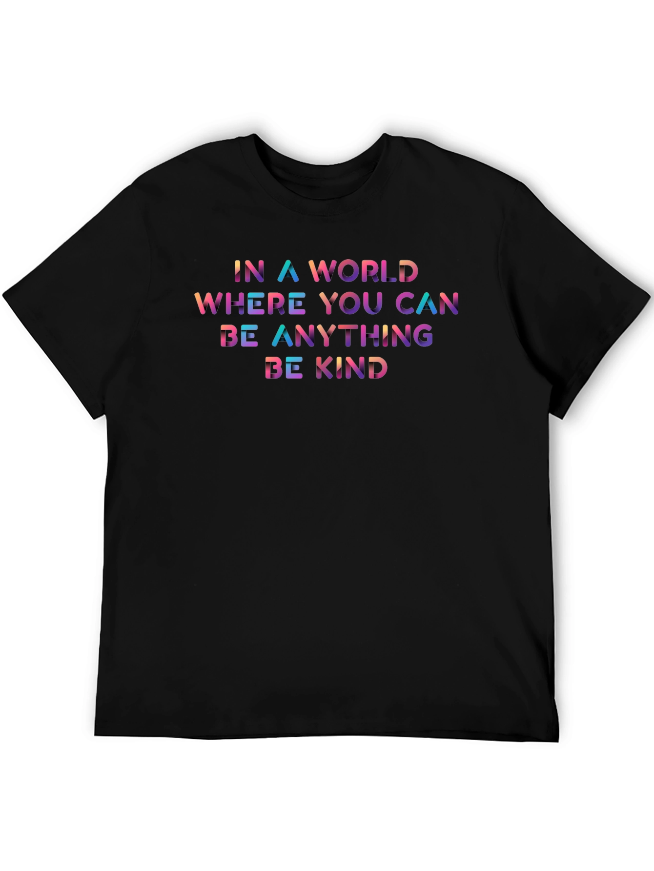 Black Be Kind T-Shirt: Colorful Inspirational Graphic Tee view 5