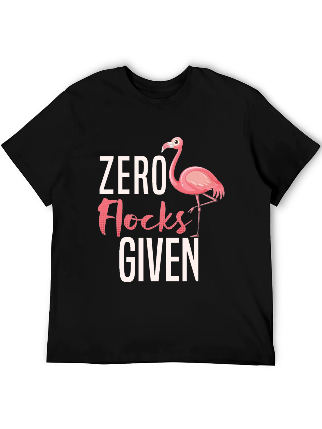 Black Zero Flocks Given Flamingo Graphic Tee view 5