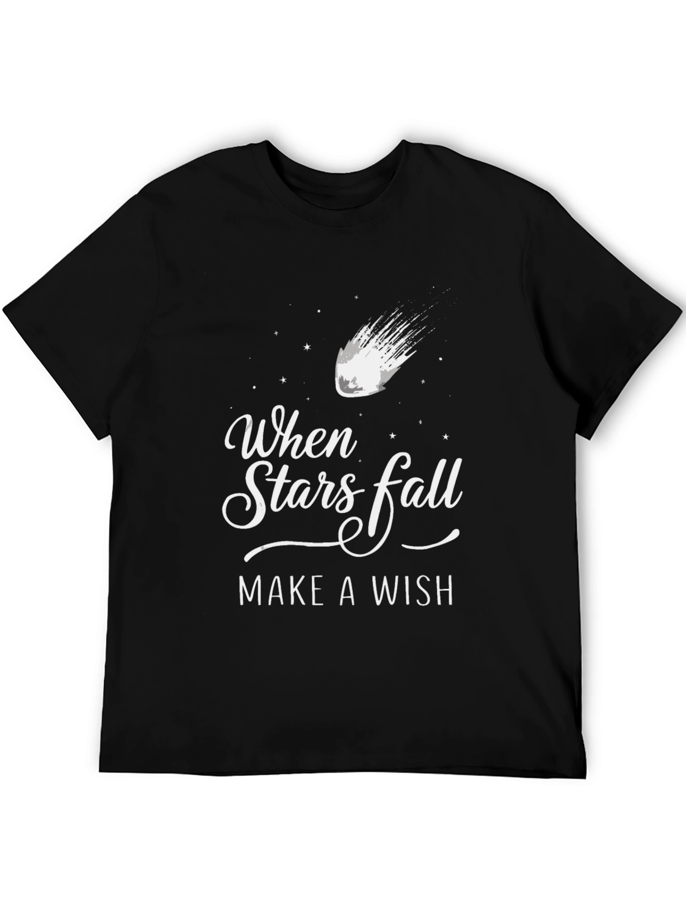 Black When Stars Fall Make A Wish T-Shirt view 5