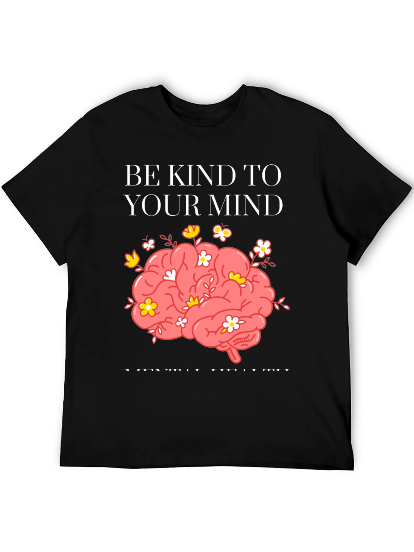 Black Be Kind To Your Mind Graphic Tee view 5