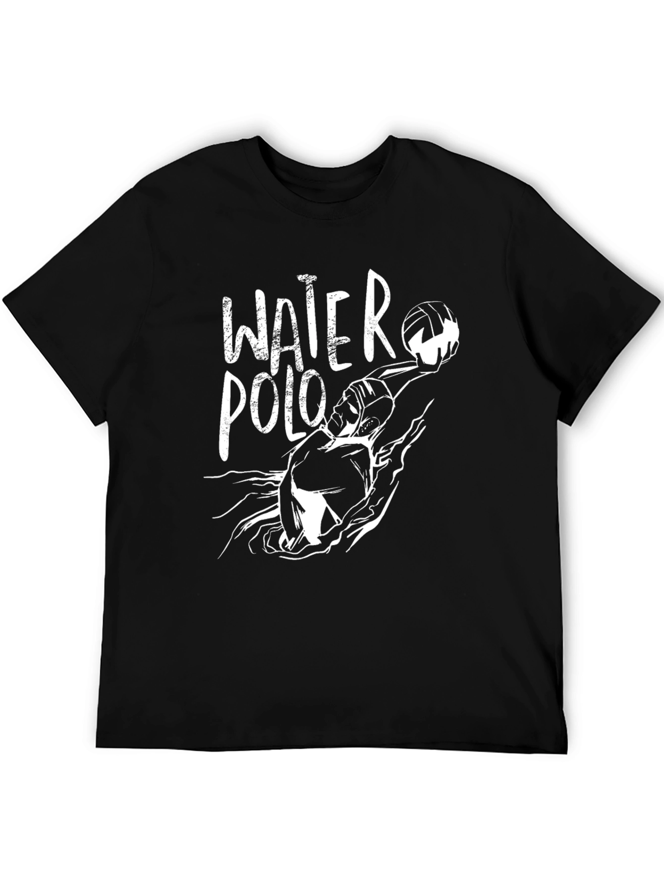Black Water Polo Graphic Tee - Black Cotton Shirt view 5