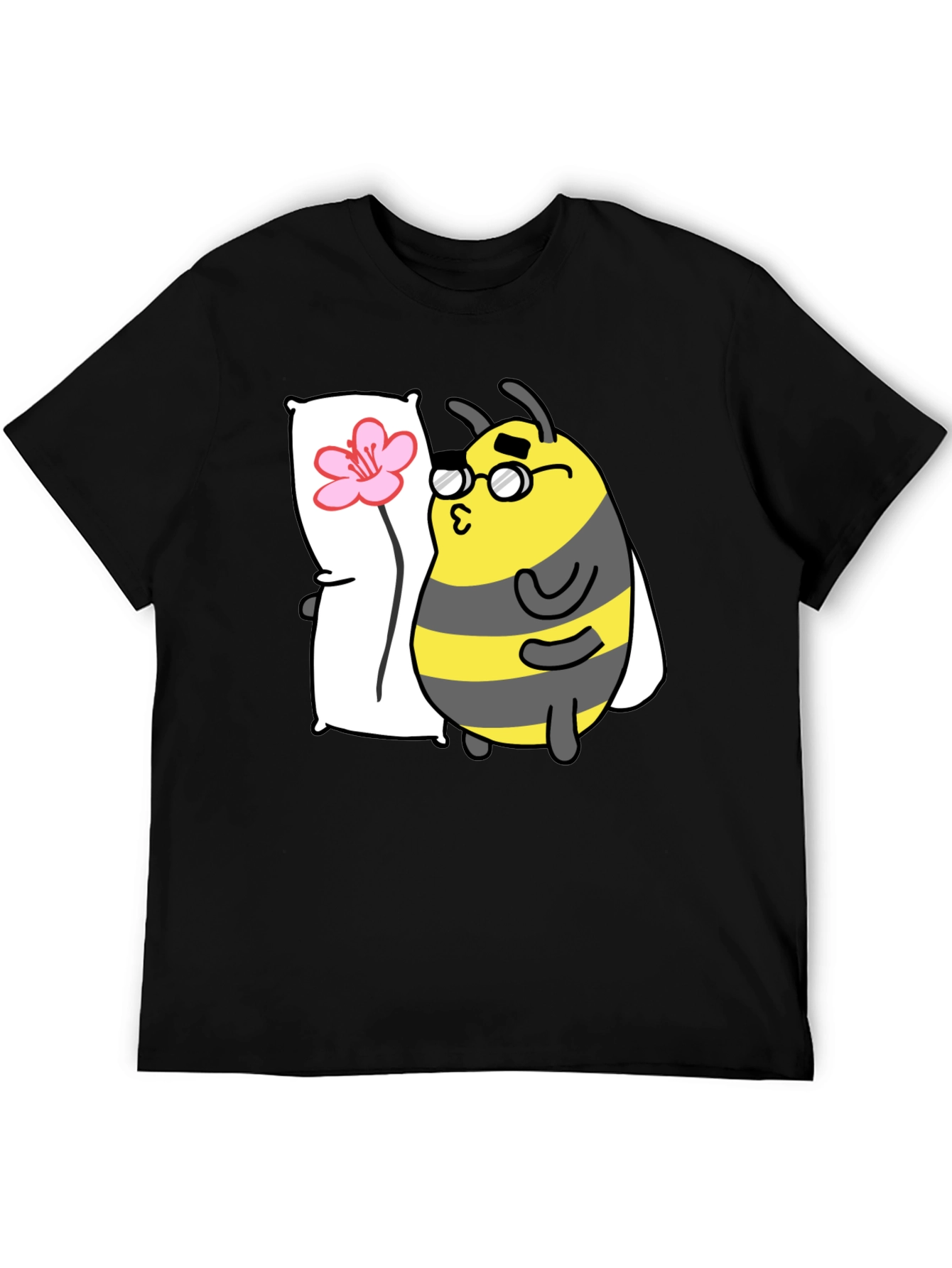 Black Bee with Pillow T-Shirt view 5