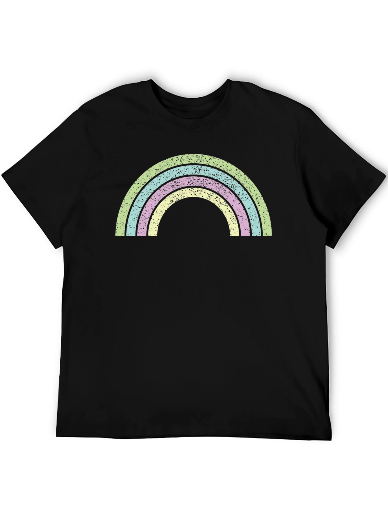 Black Retro Rainbow Graphic T-Shirt - Soft Cotton Blend view 5