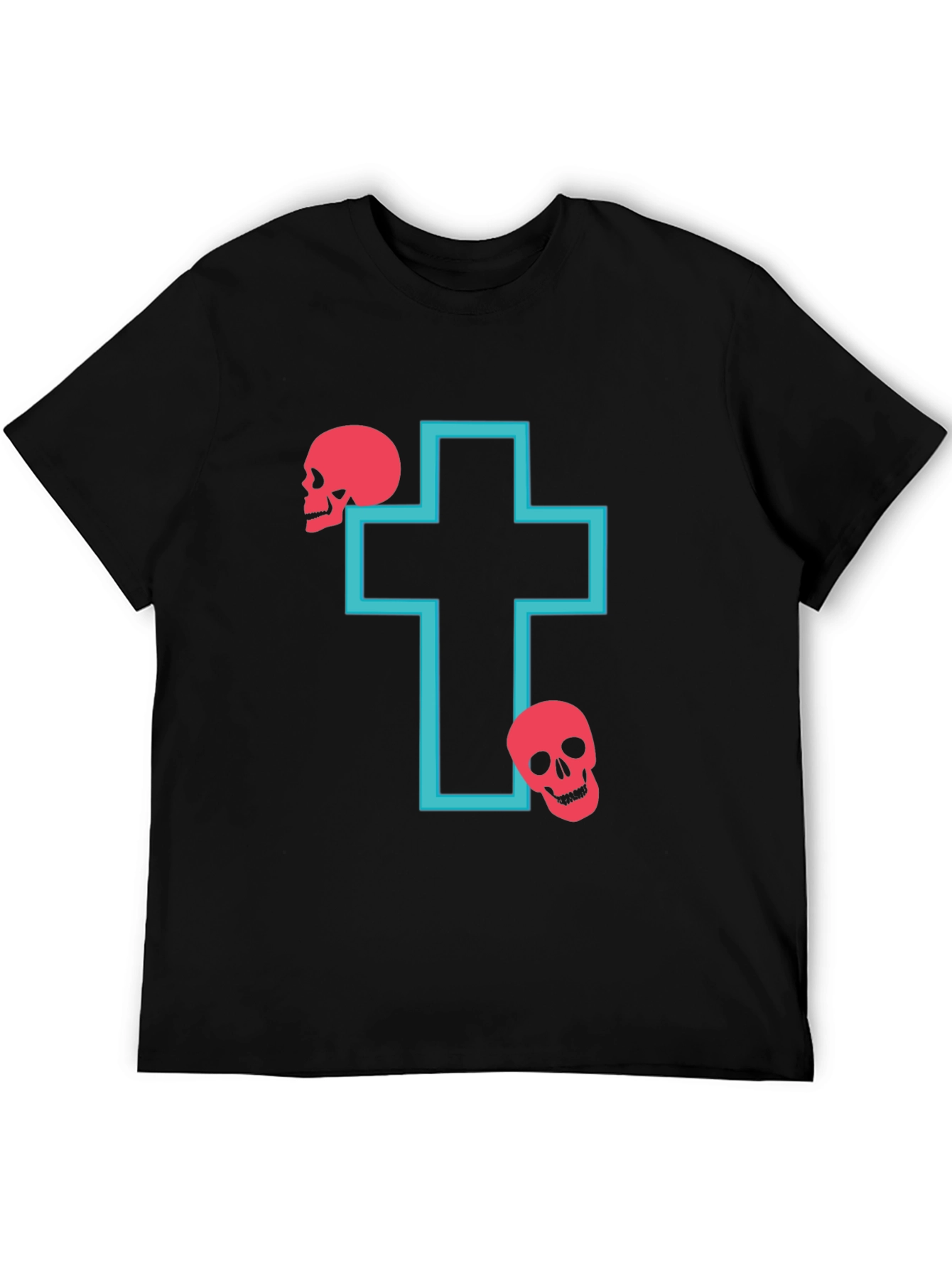 Black Skull Cross Graphic T-Shirt view 5