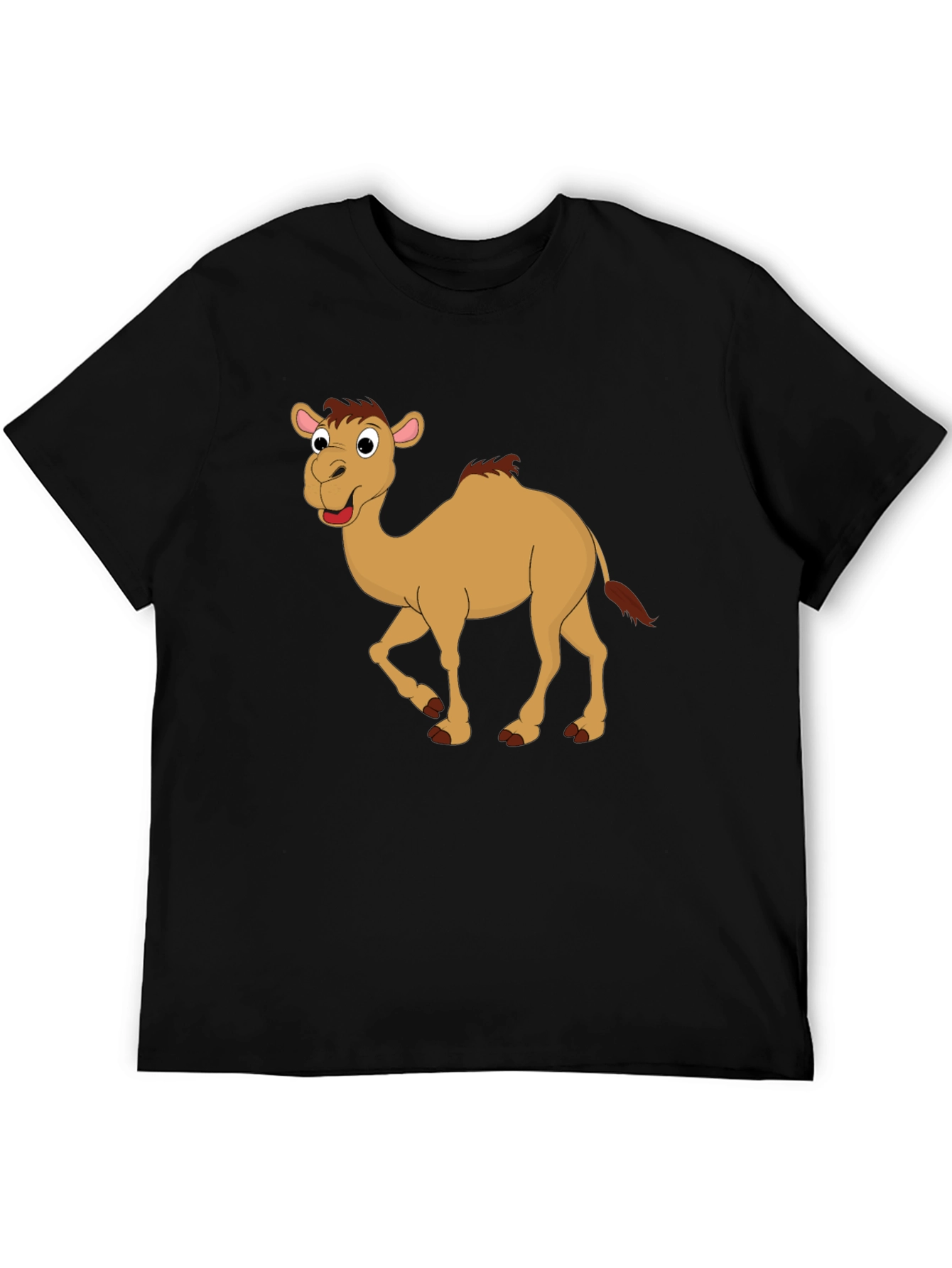Black Camel Cartoon Black T-Shirt view 5