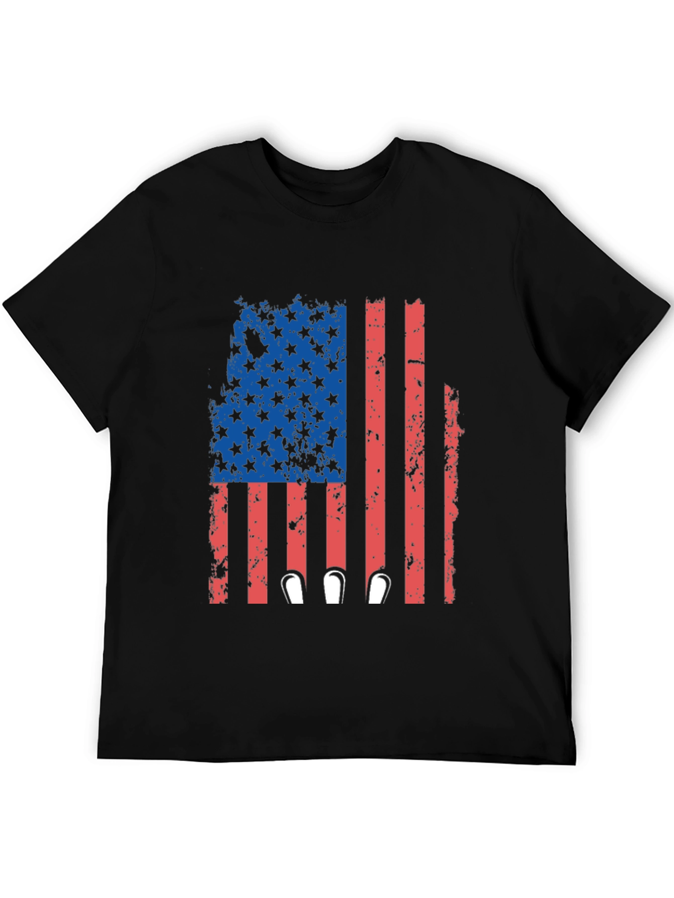 Black Patriotic Flag Bowling T-Shirt view 5