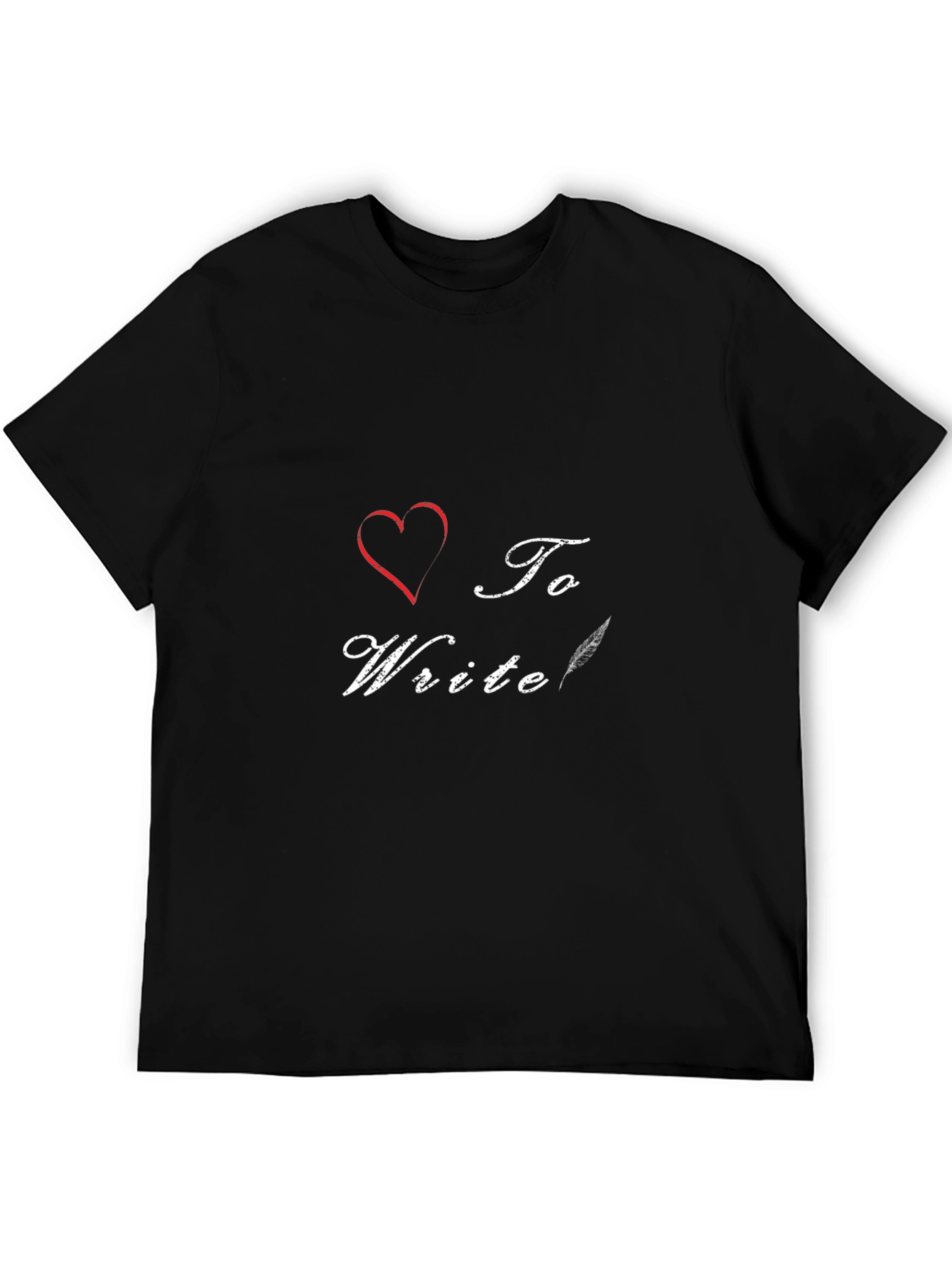 Black I Heart To Write T-Shirt - Black view 5