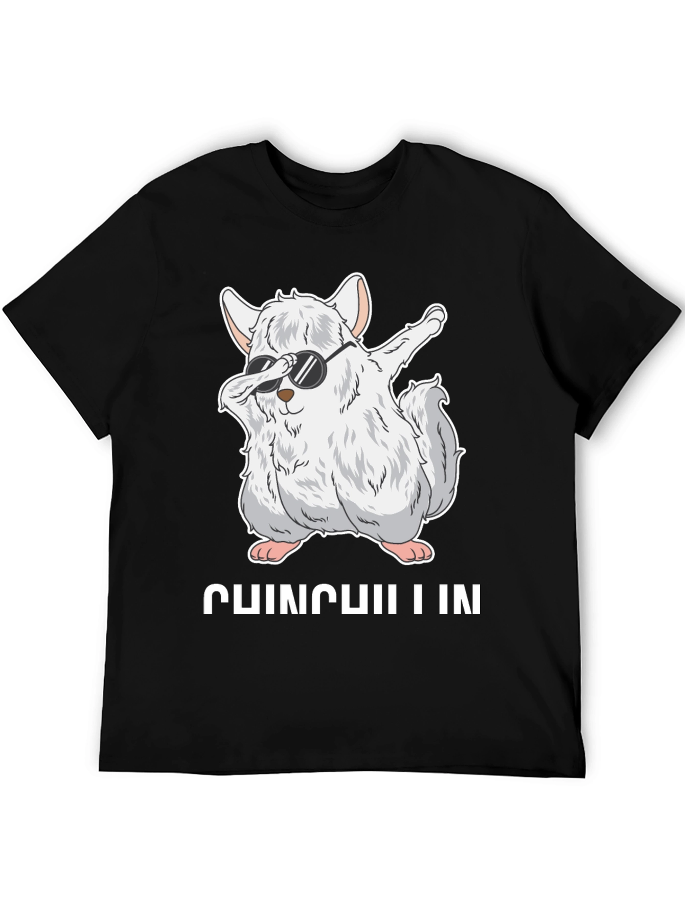 Black Chinchilla Dabbing T-Shirt - Funny Animal Tee view 5
