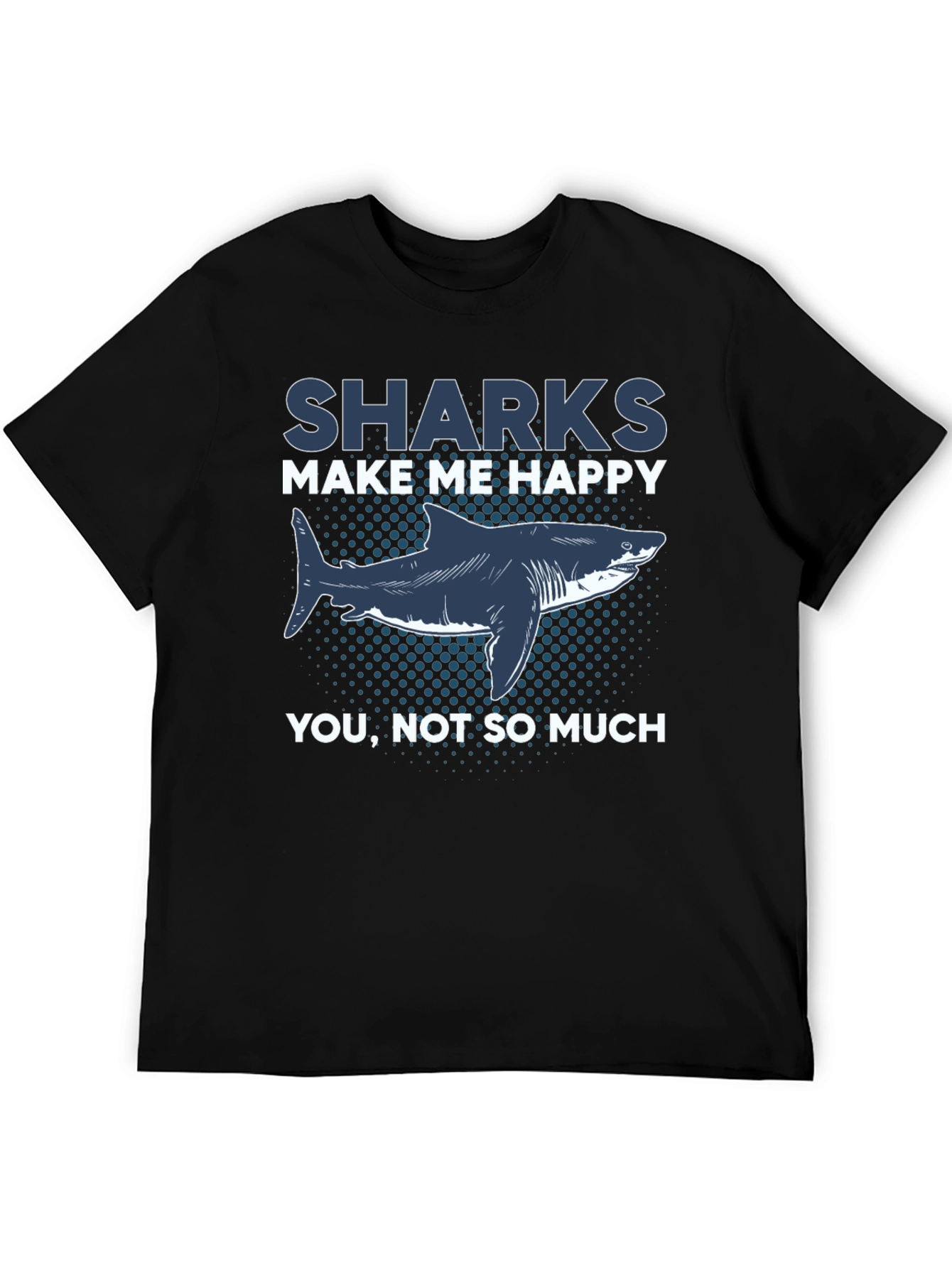 Black Sharks Make Me Happy Graphic T-Shirt view 5