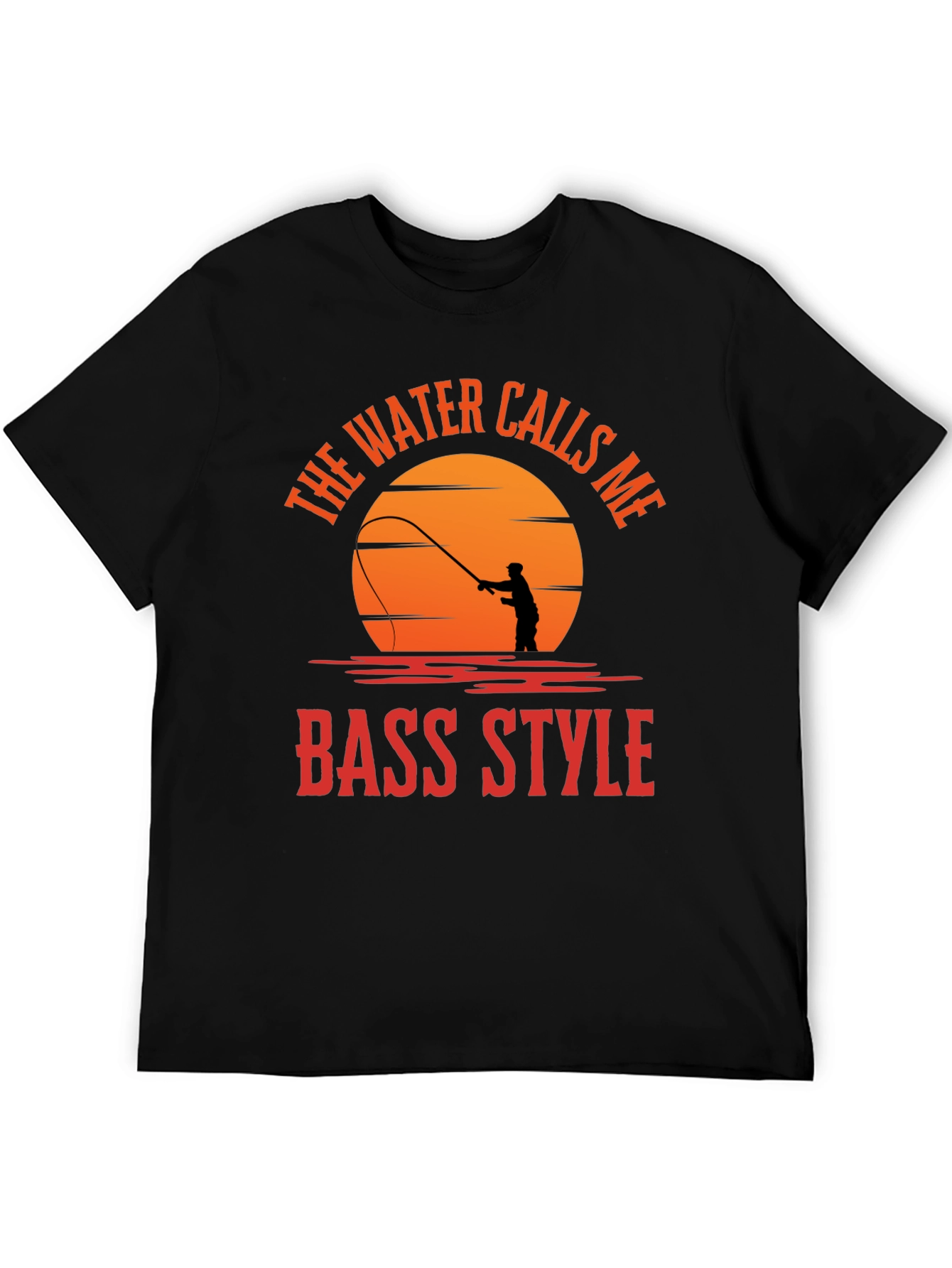Black Bass Style Fishing T-Shirt - Water Calls Me view 5