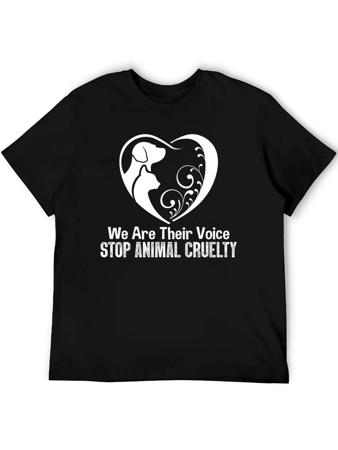 Black Animal Rights T-Shirt - Stop Animal Cruelty Design view 5