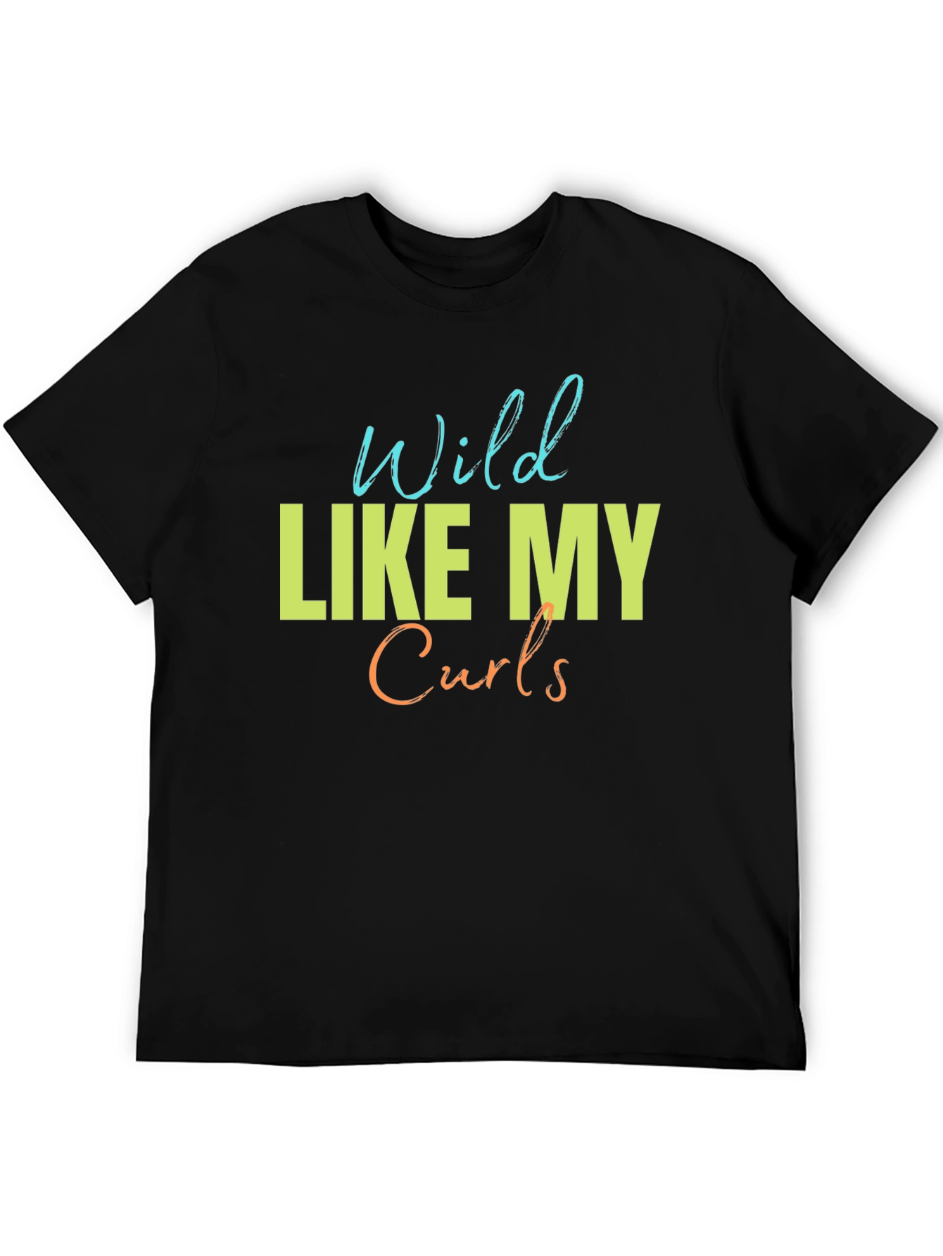 Black Wild Like My Curls T-Shirt - Fun Graphic Tee view 5