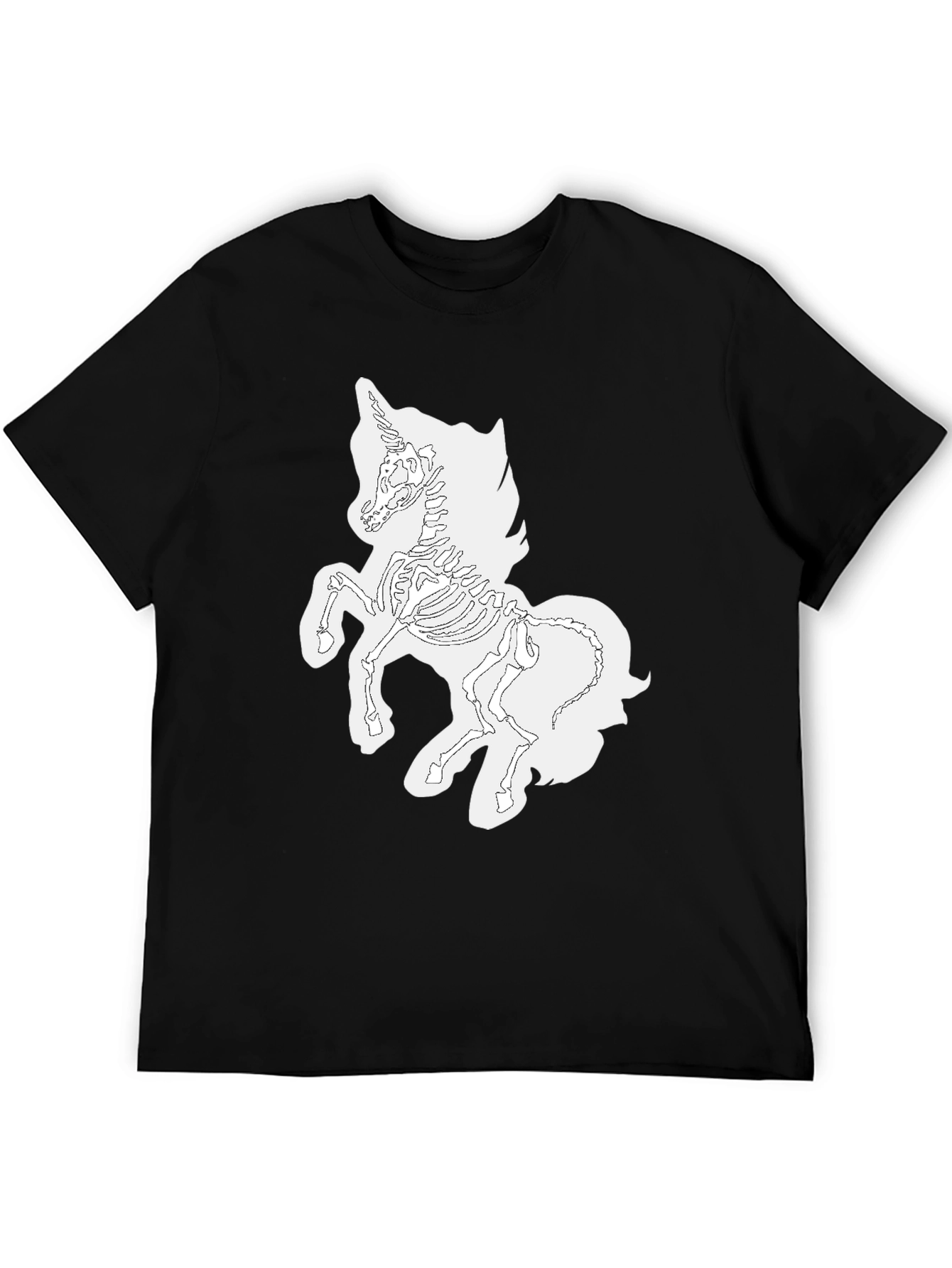Black Unicorn Skeleton Graphic Tee - Black T-Shirt view 5