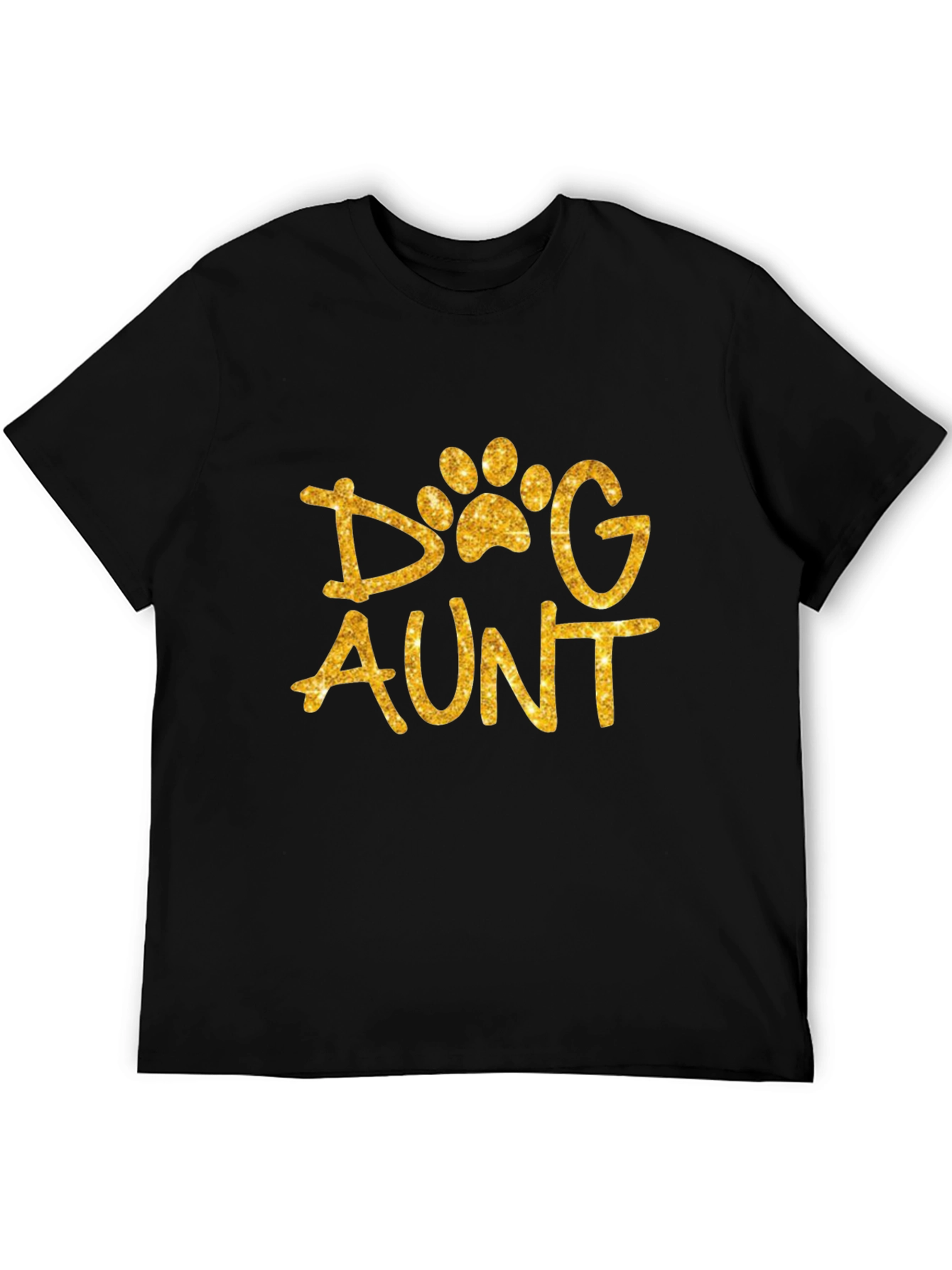 Black Dog Aunt Shirt - Glittery Paw Print Graphic Tee view 5