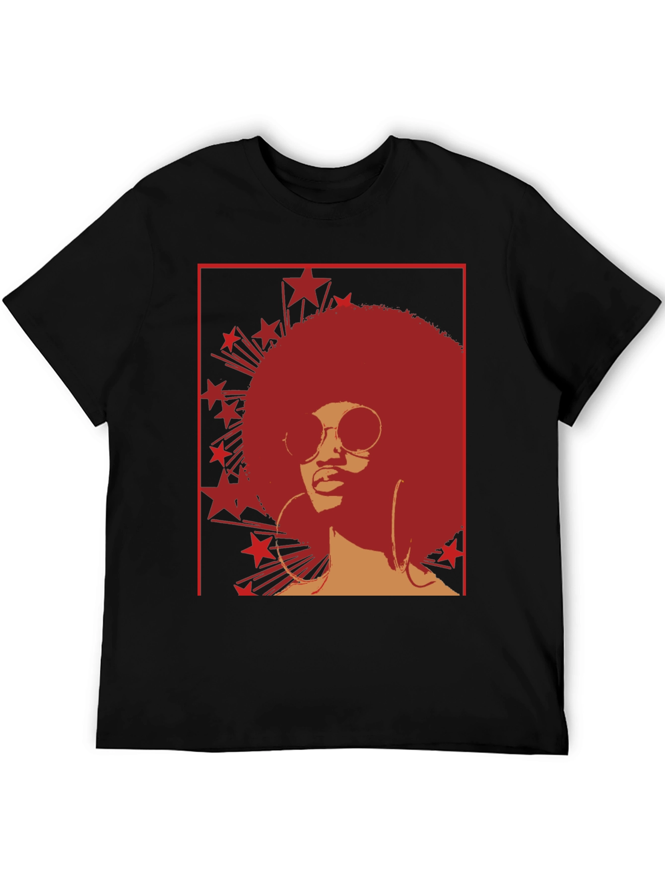 Retro Afro Star Graphic Tee - Cool Vintage Style - 5