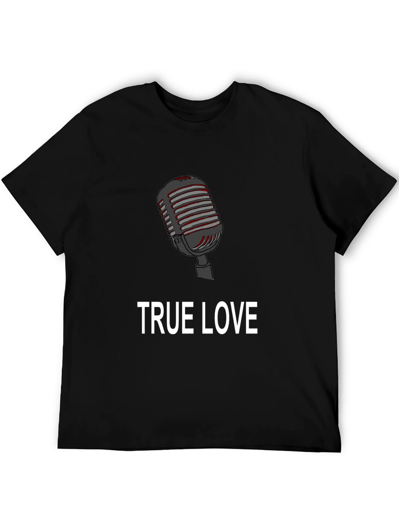 Black True Love Microphone Graphic Tee view 5