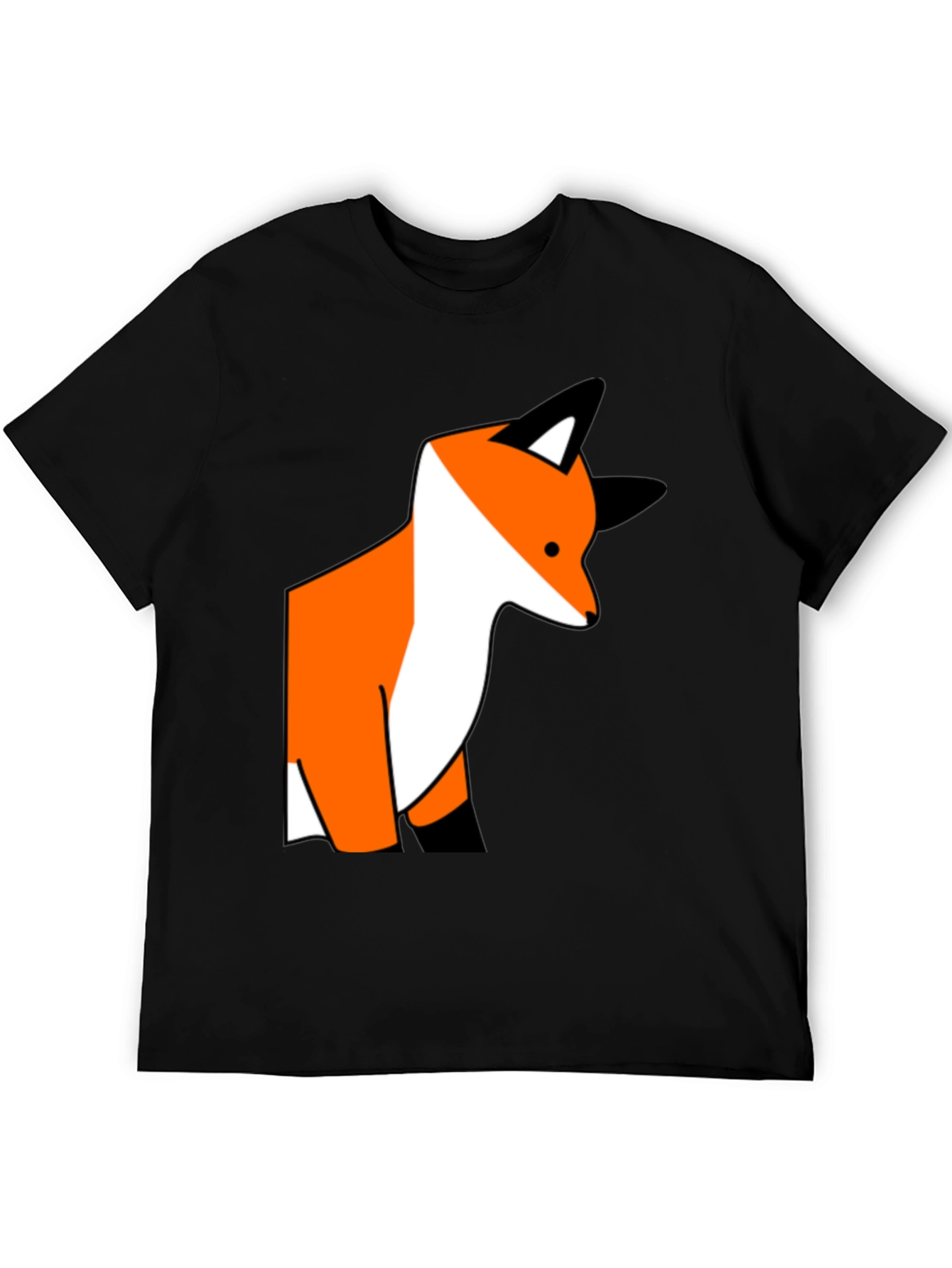 Black Fox Graphic Print Black T-Shirt view 5
