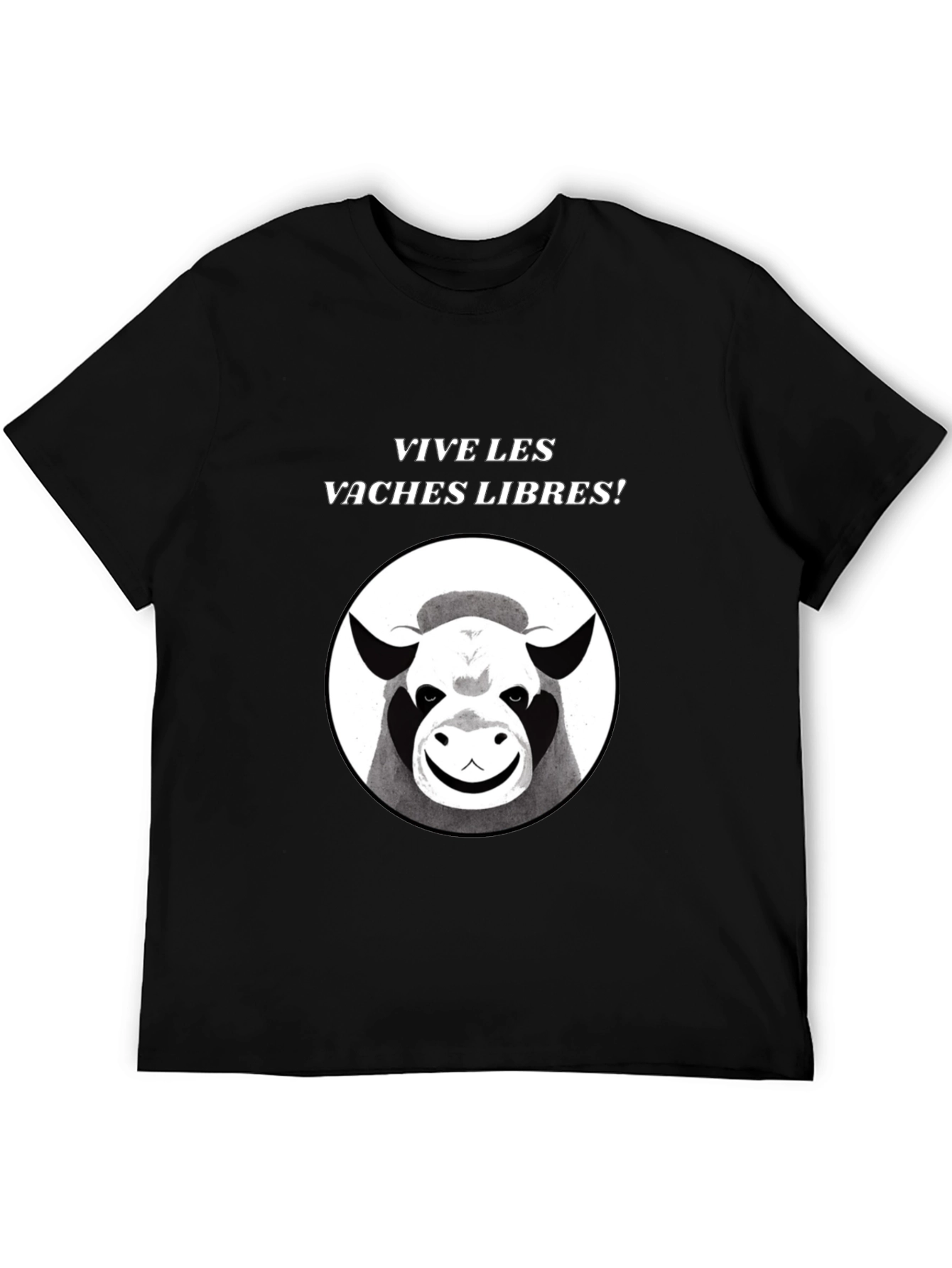 Black Vive Les Vaches Libres! Graphic Tee view 5