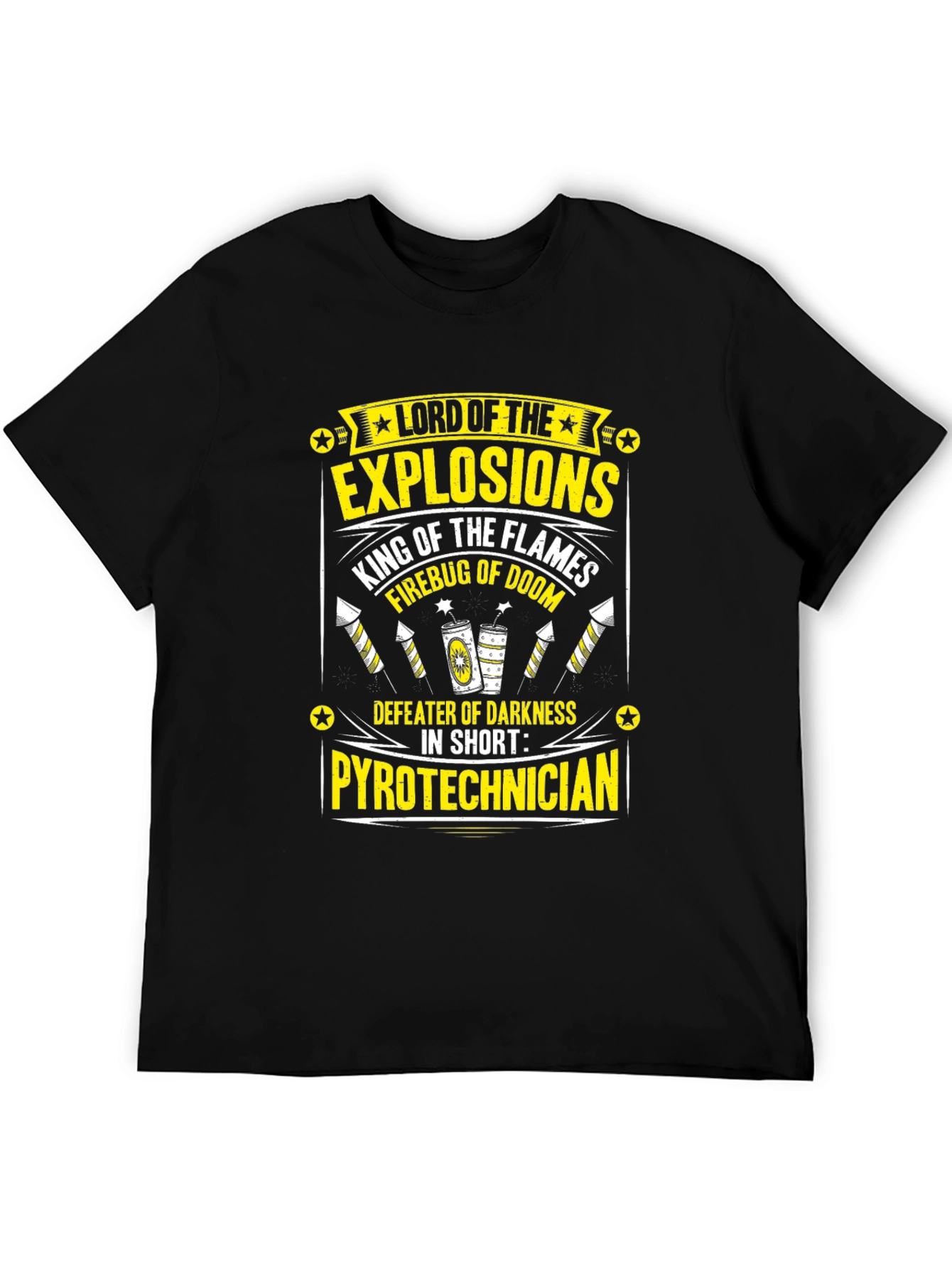 Black Lord of Explosions Pyrotechnician T-Shirt view 5
